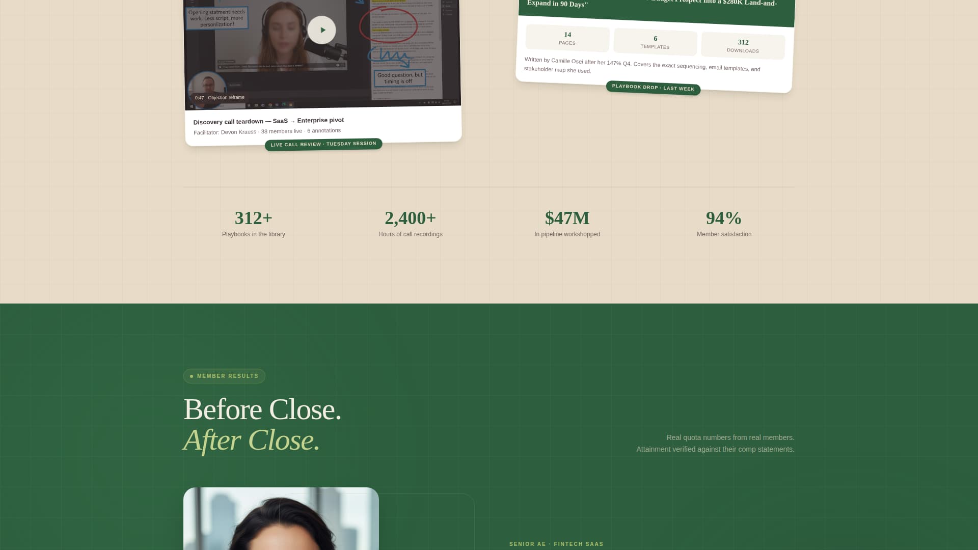 Close - Thriving Salesprofessionals Landing Page Template