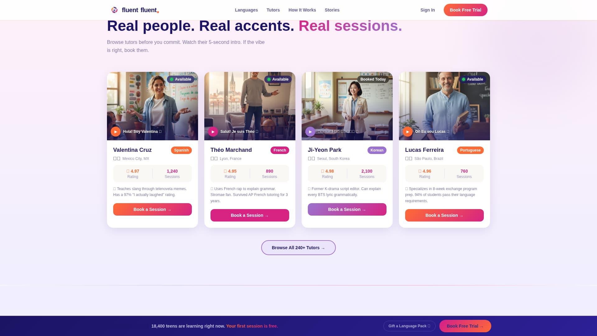 Teen (13-18) Products & Booking Website Template