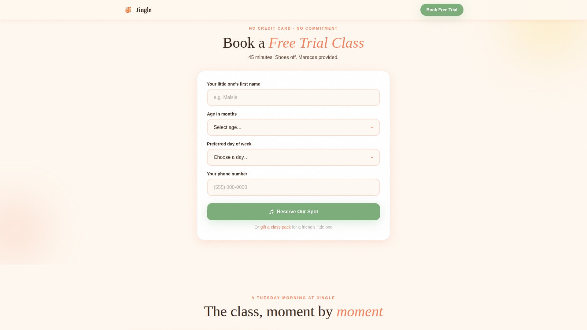 Toddler (1-3) Products & Booking Website Template