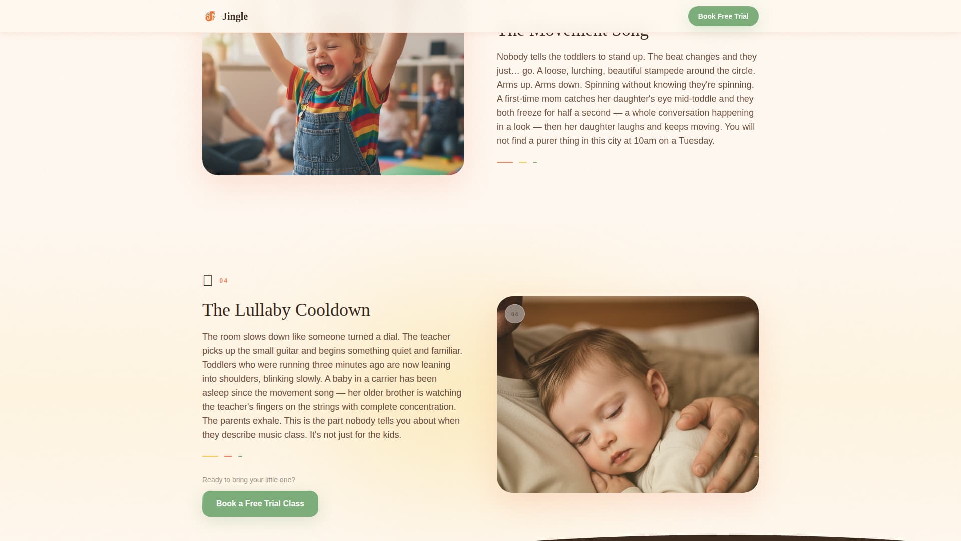 Toddler (1-3) Products & Booking Website Template