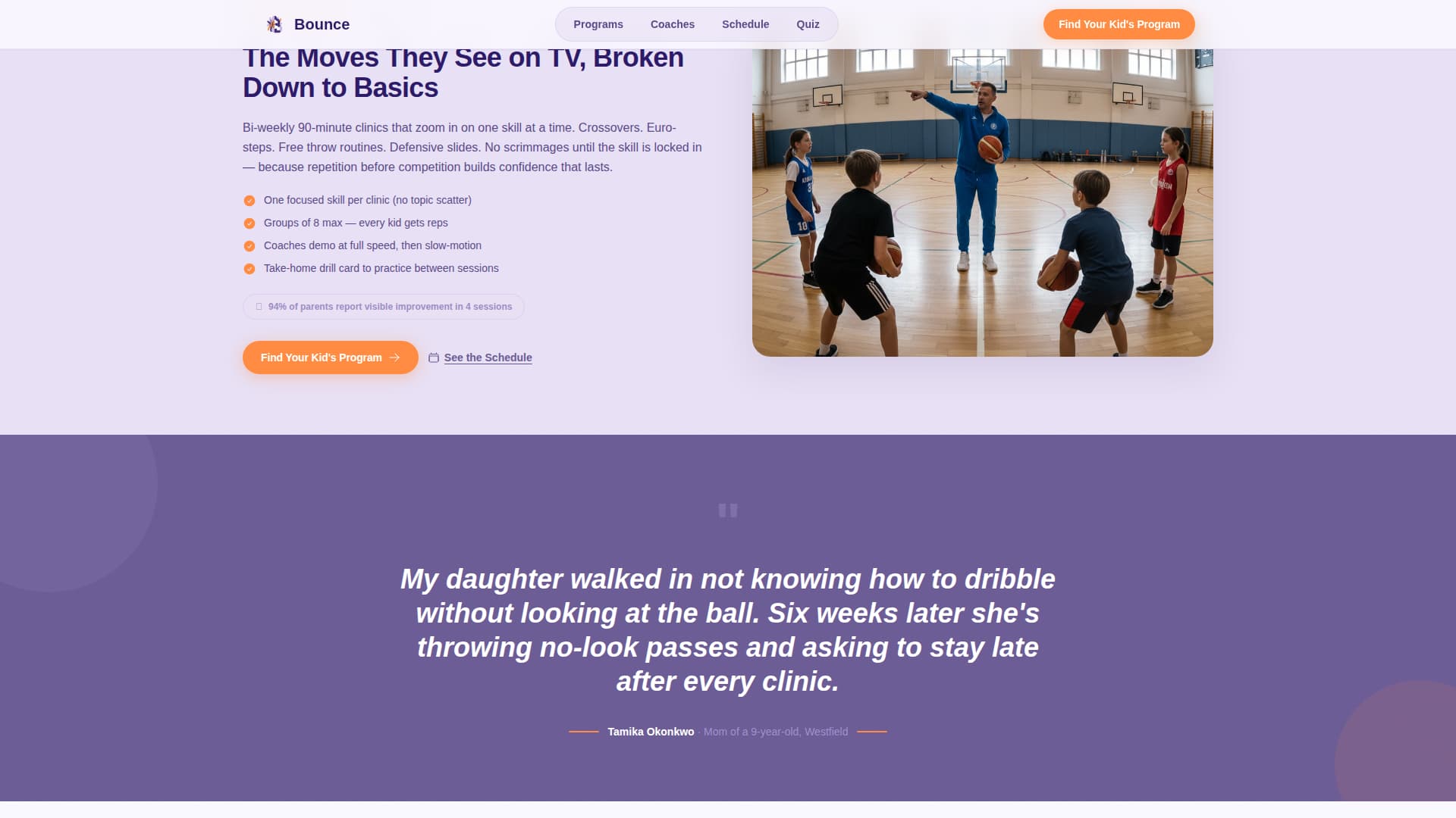 Kids Sports & Dance Academy Booking Website Template