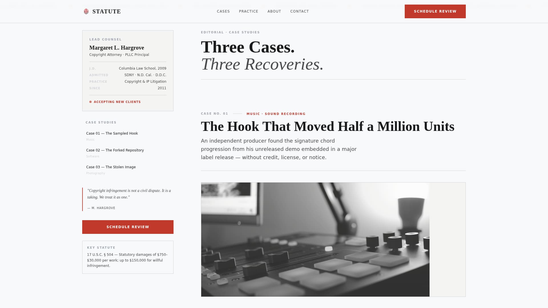 Intellectual Property Booking Website Template