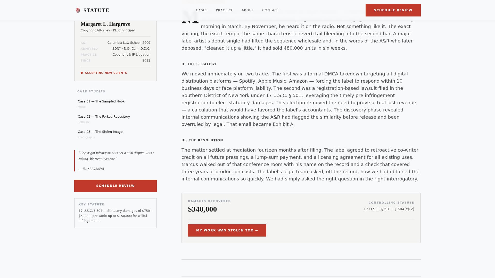Intellectual Property Booking Website Template