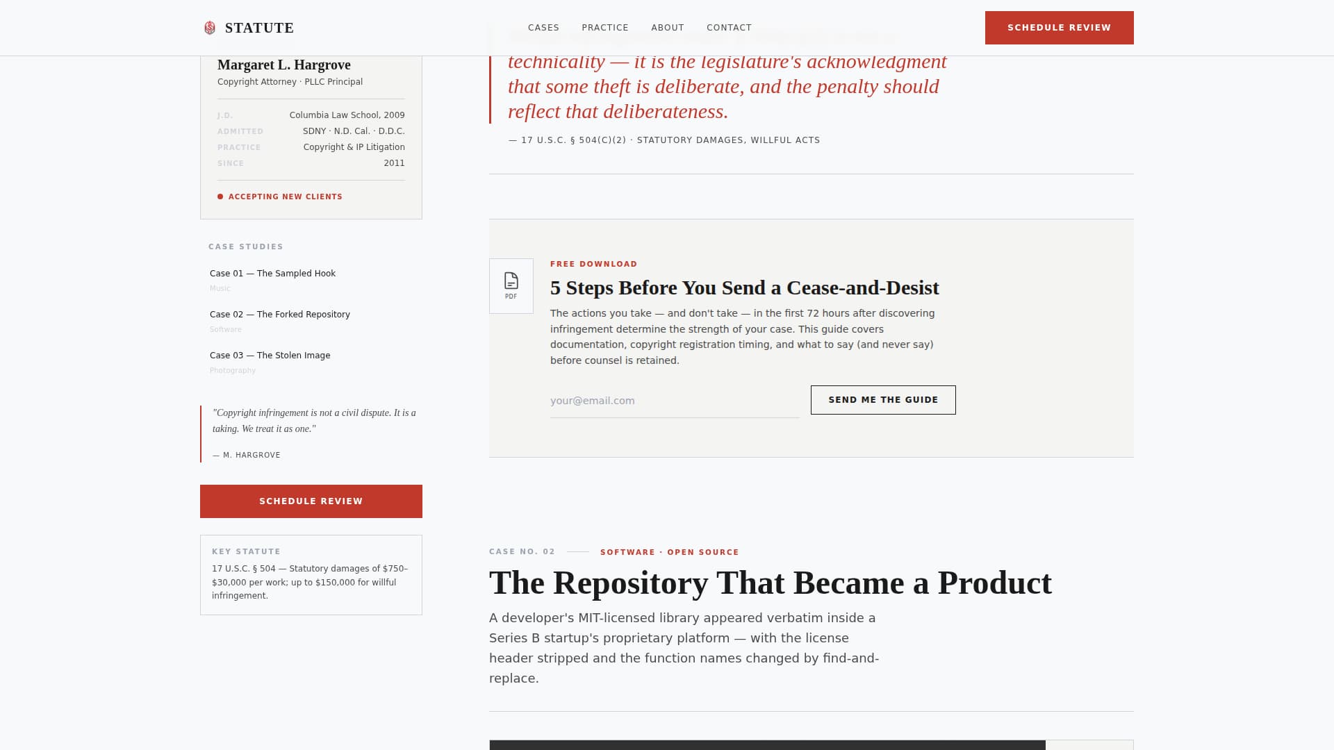 Intellectual Property Booking Website Template