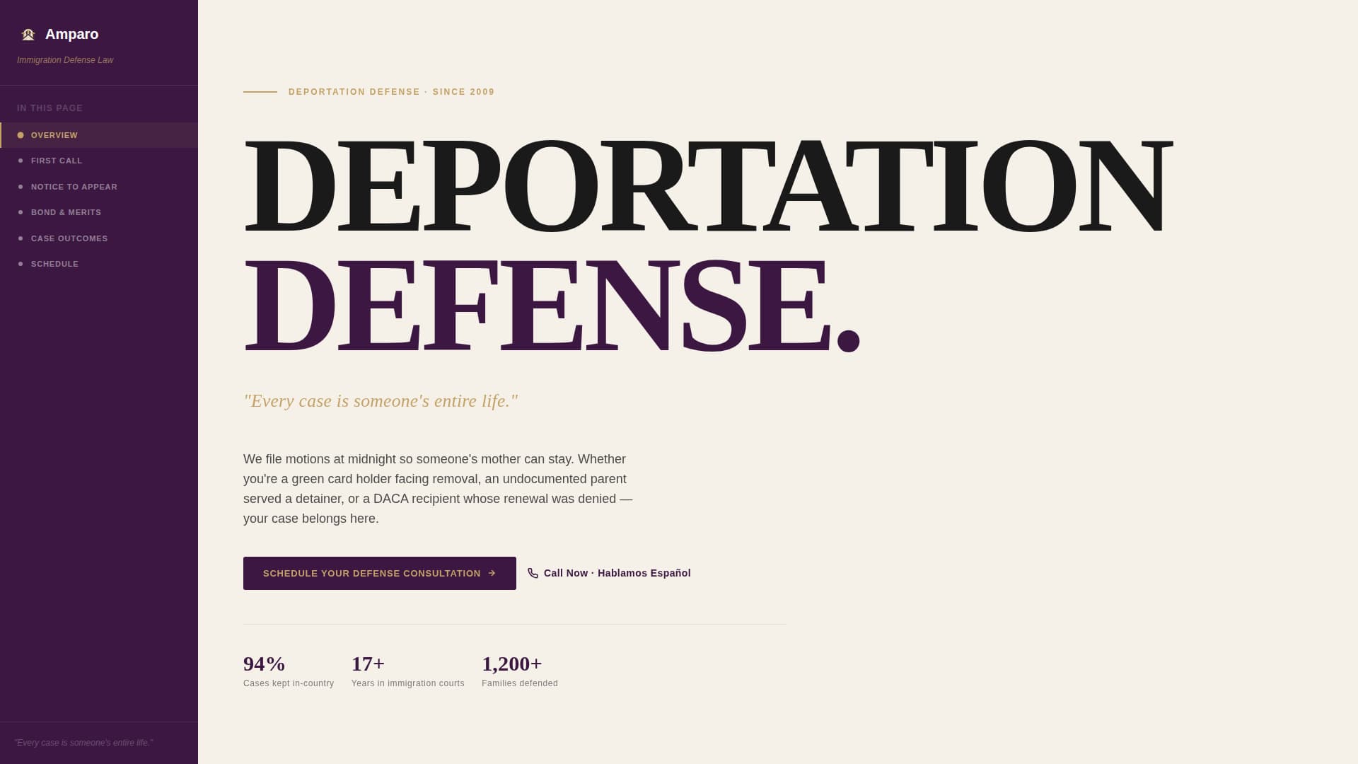 Immigration Law Booking Website Template
