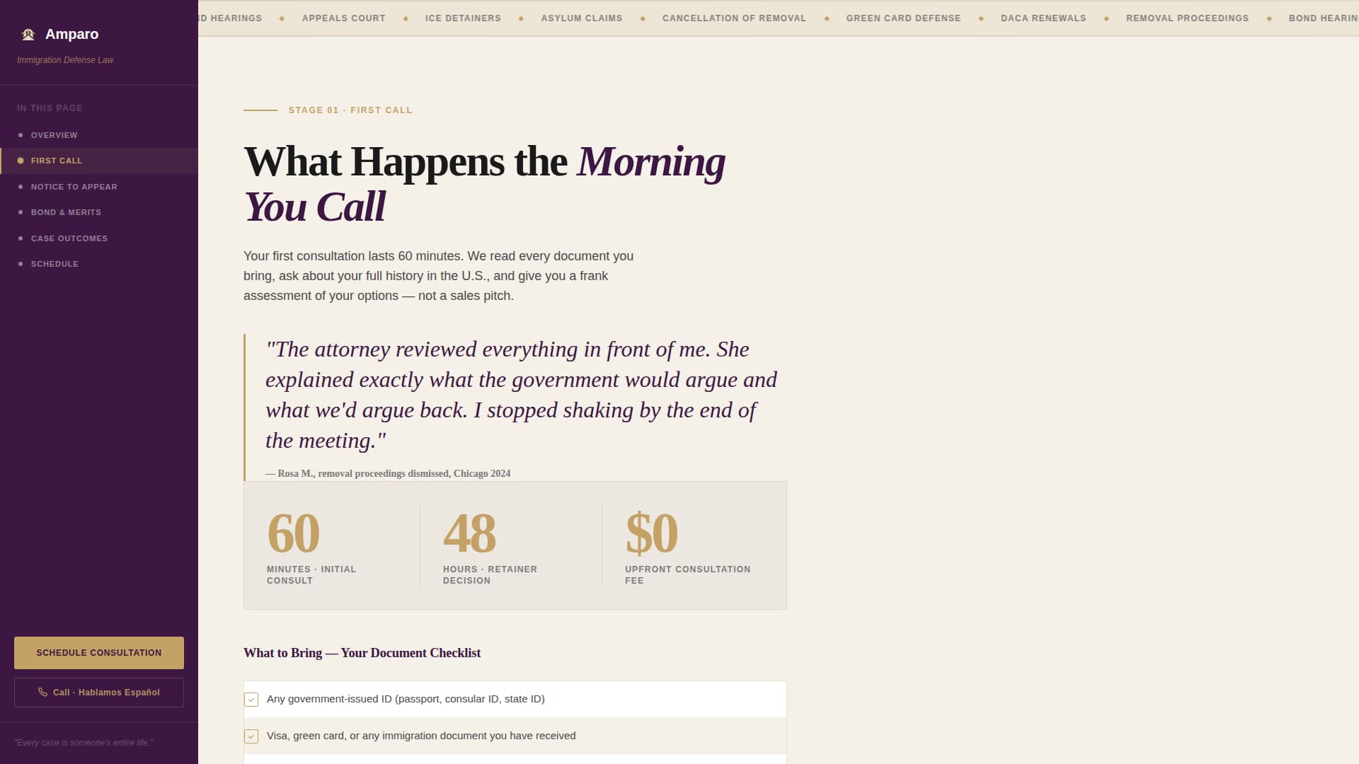 Immigration Law Booking Website Template