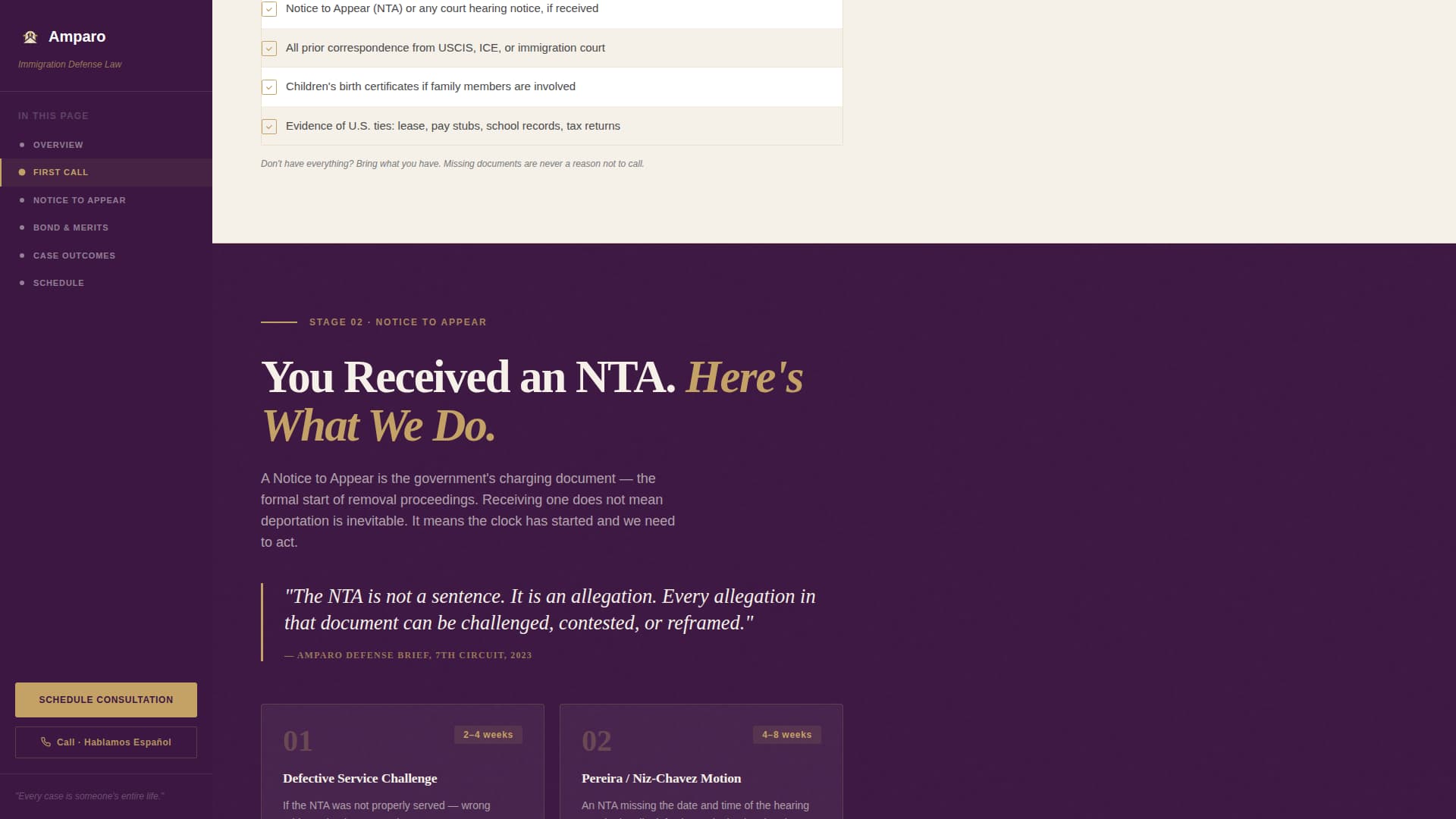 Immigration Law Booking Website Template