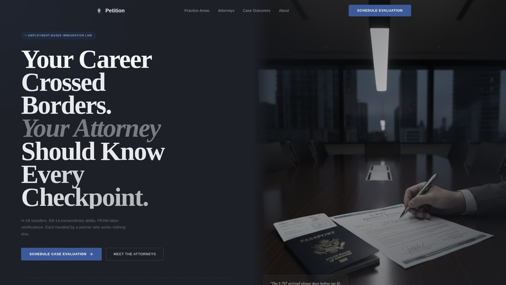 Immigration Law Booking Website Template