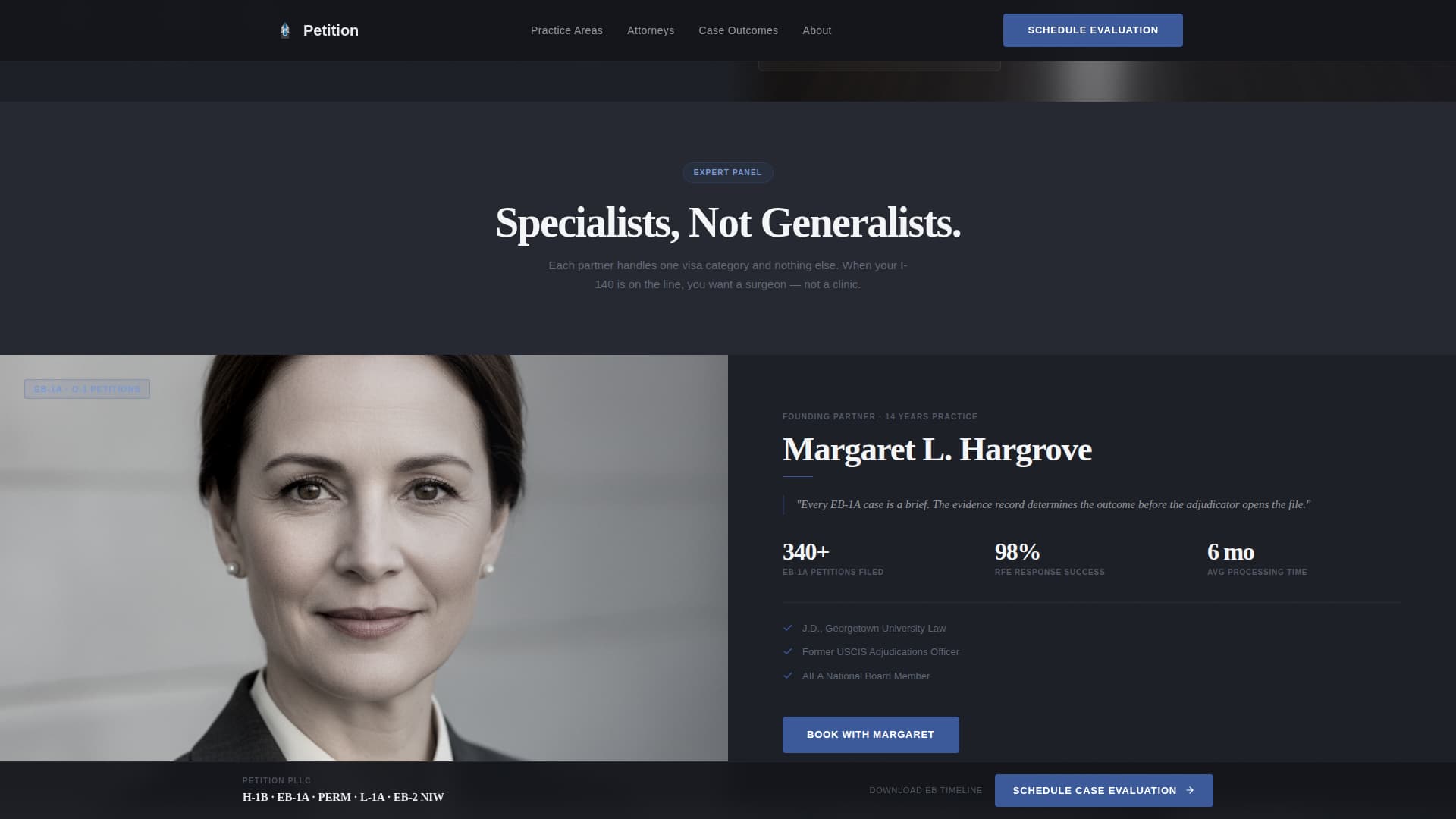 Immigration Law Booking Website Template