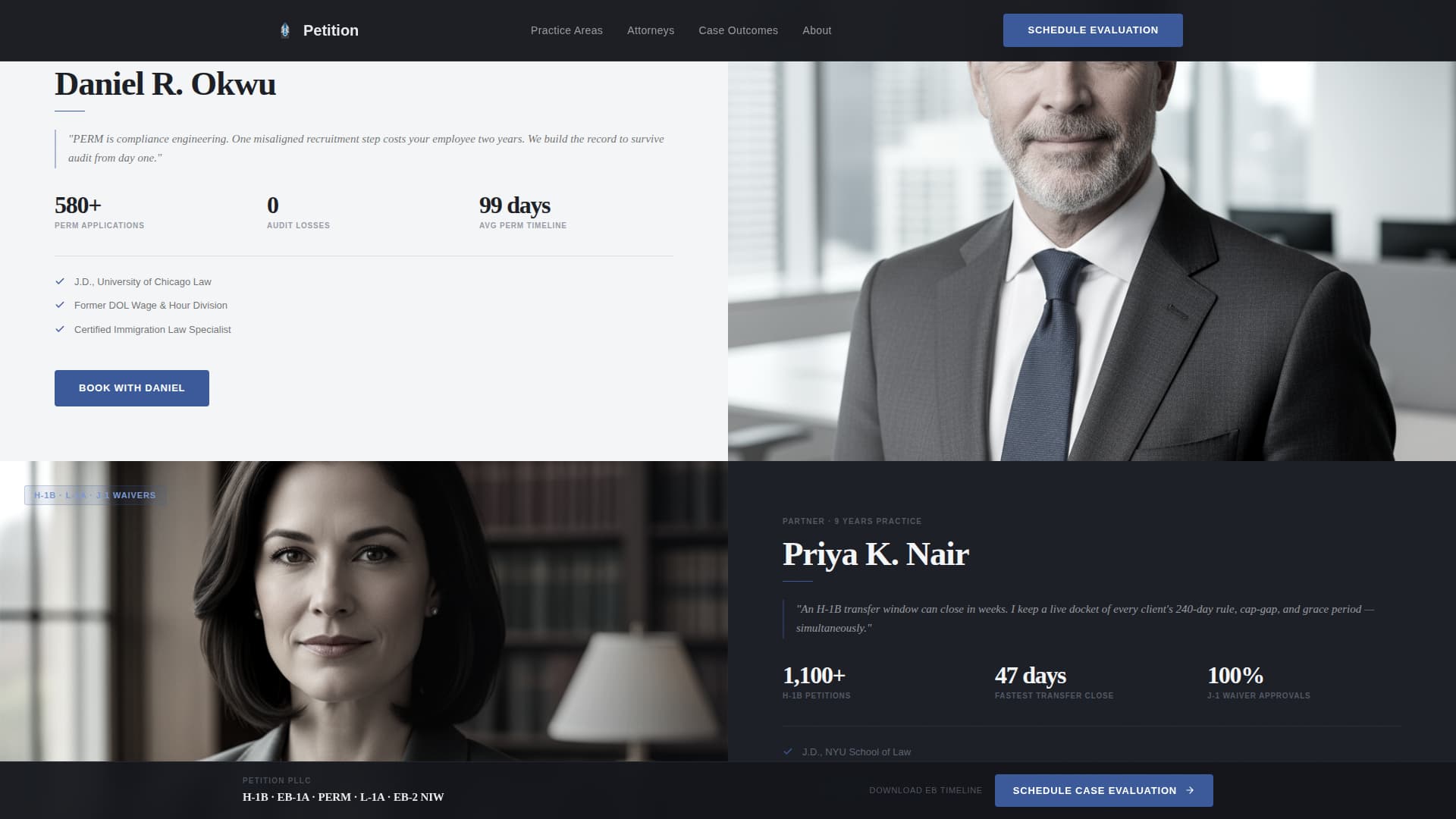 Immigration Law Booking Website Template