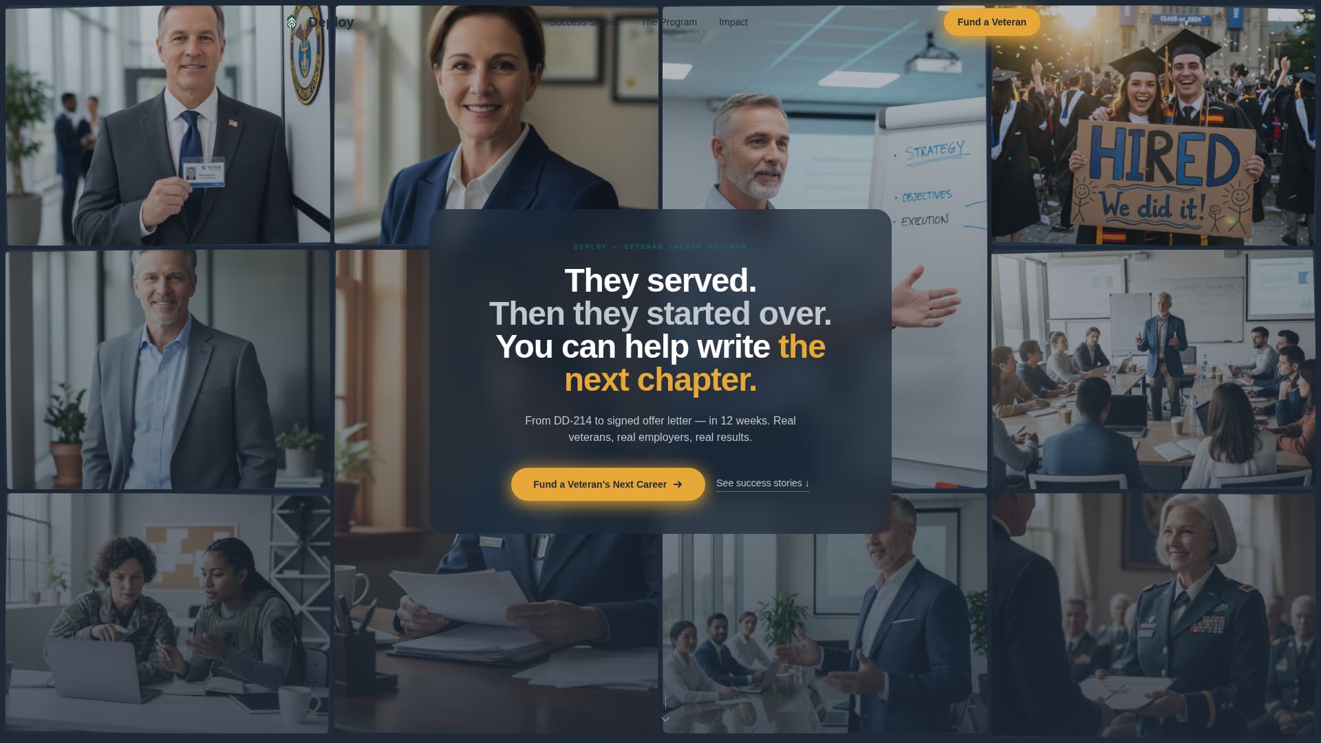 Veteran & Military Support Specialist Professional Website Template