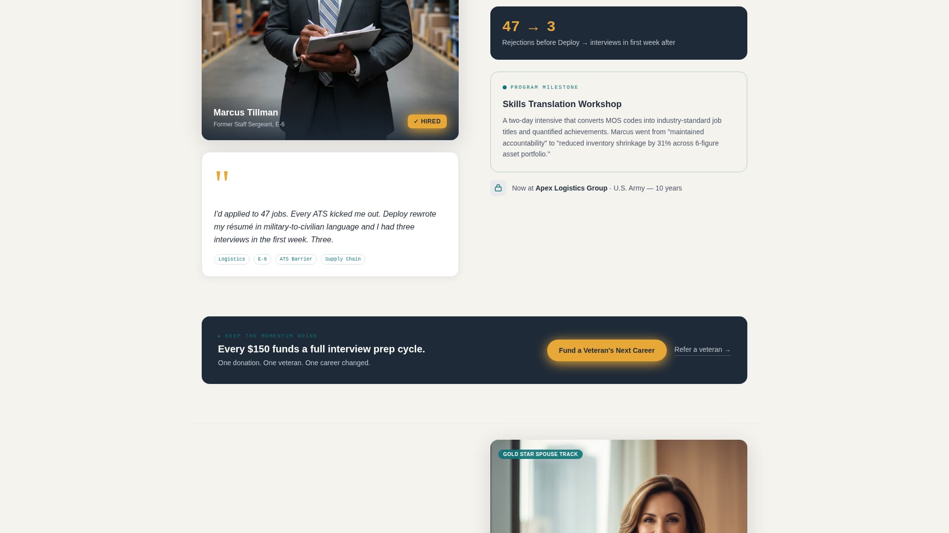 Veteran & Military Support Specialist Professional Website Template