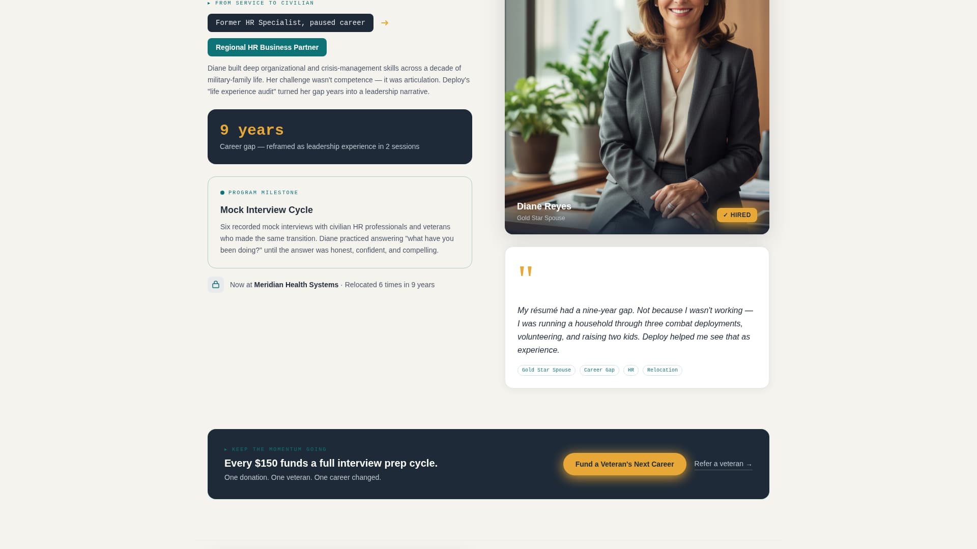 Veteran & Military Support Specialist Professional Website Template