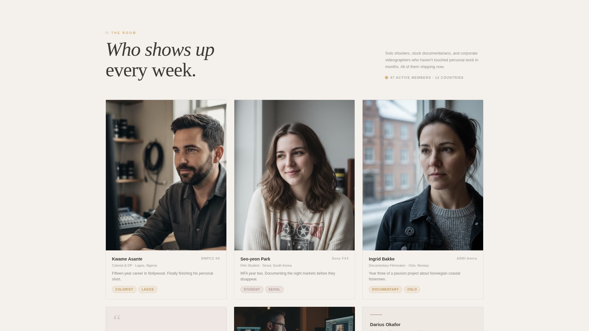 Videographers & Filmmakers Community Specialist Reviews Website Template