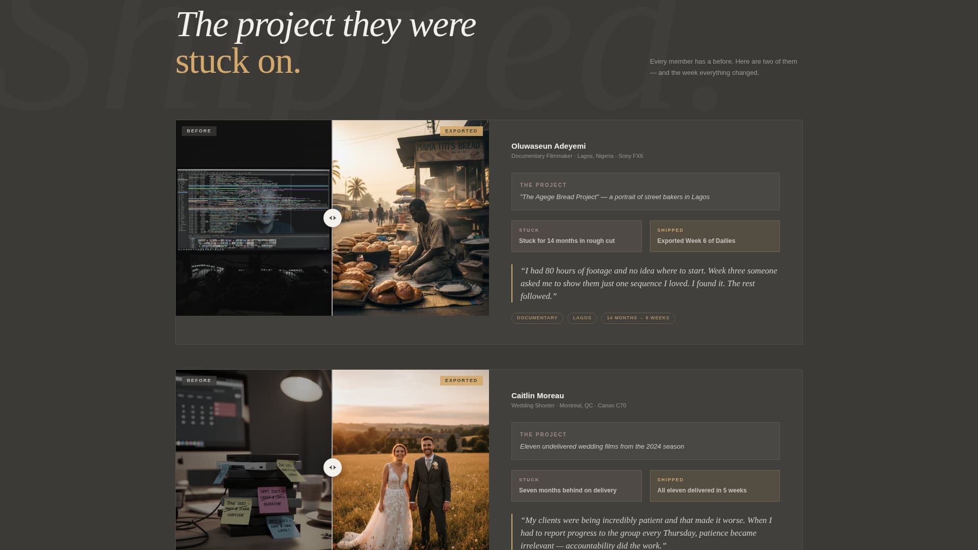 Videographers & Filmmakers Community Specialist Reviews Website Template