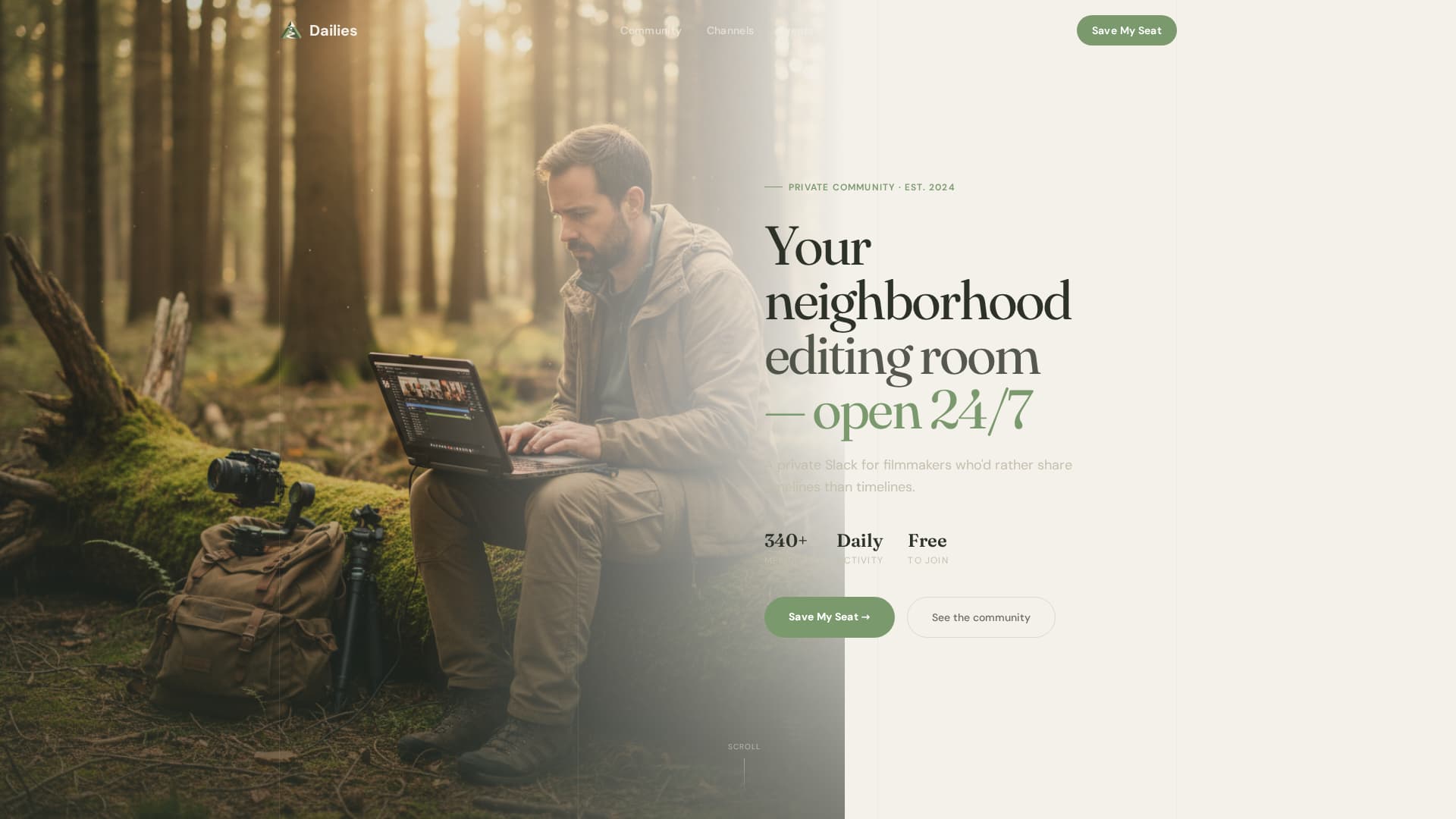 Videographers & Filmmakers Community Pre-Launch Website Template