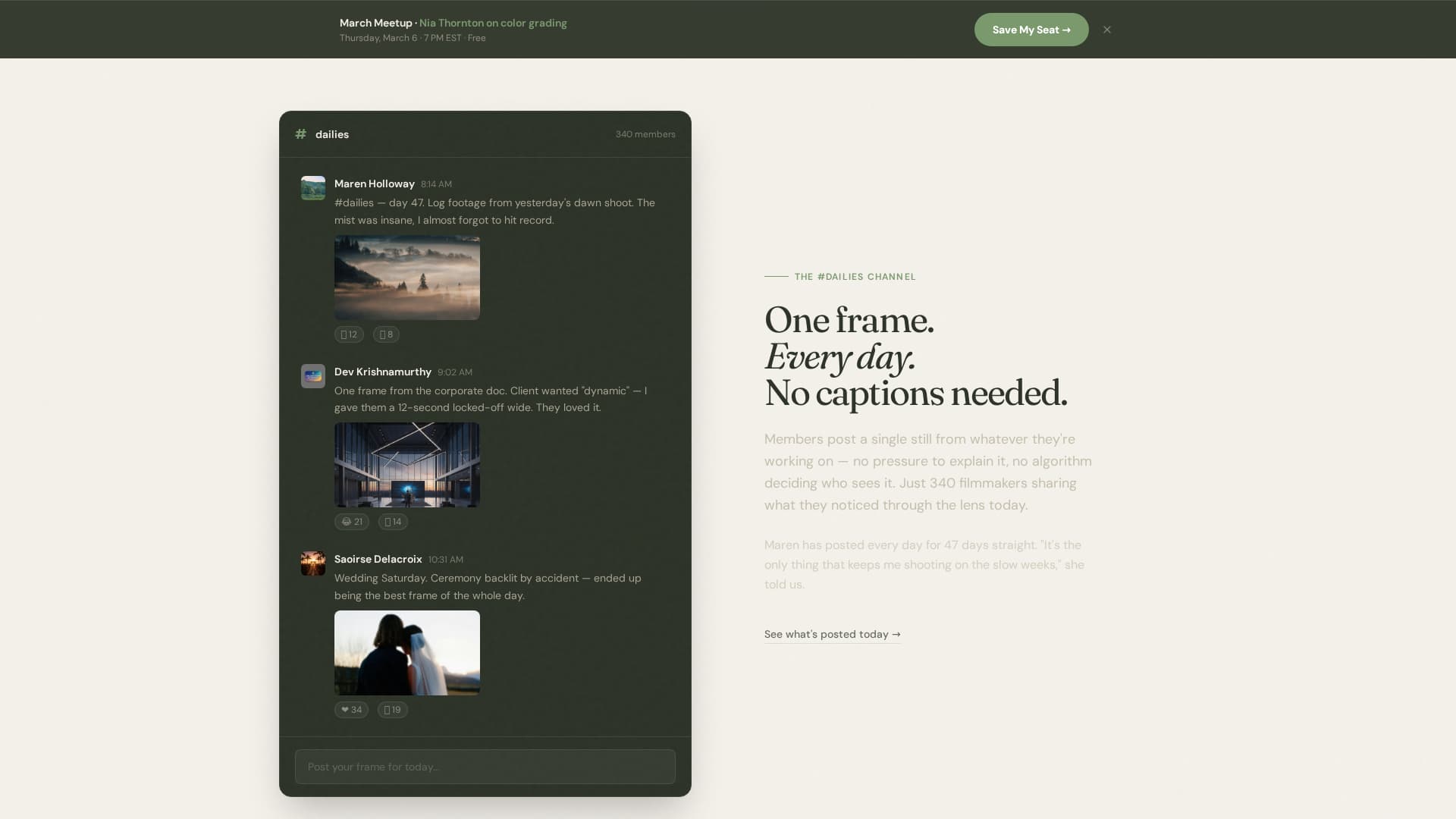 Videographers & Filmmakers Community Pre-Launch Website Template