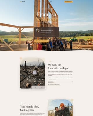Hearth - Compassionate Wildfirerecovery Landing Page Template