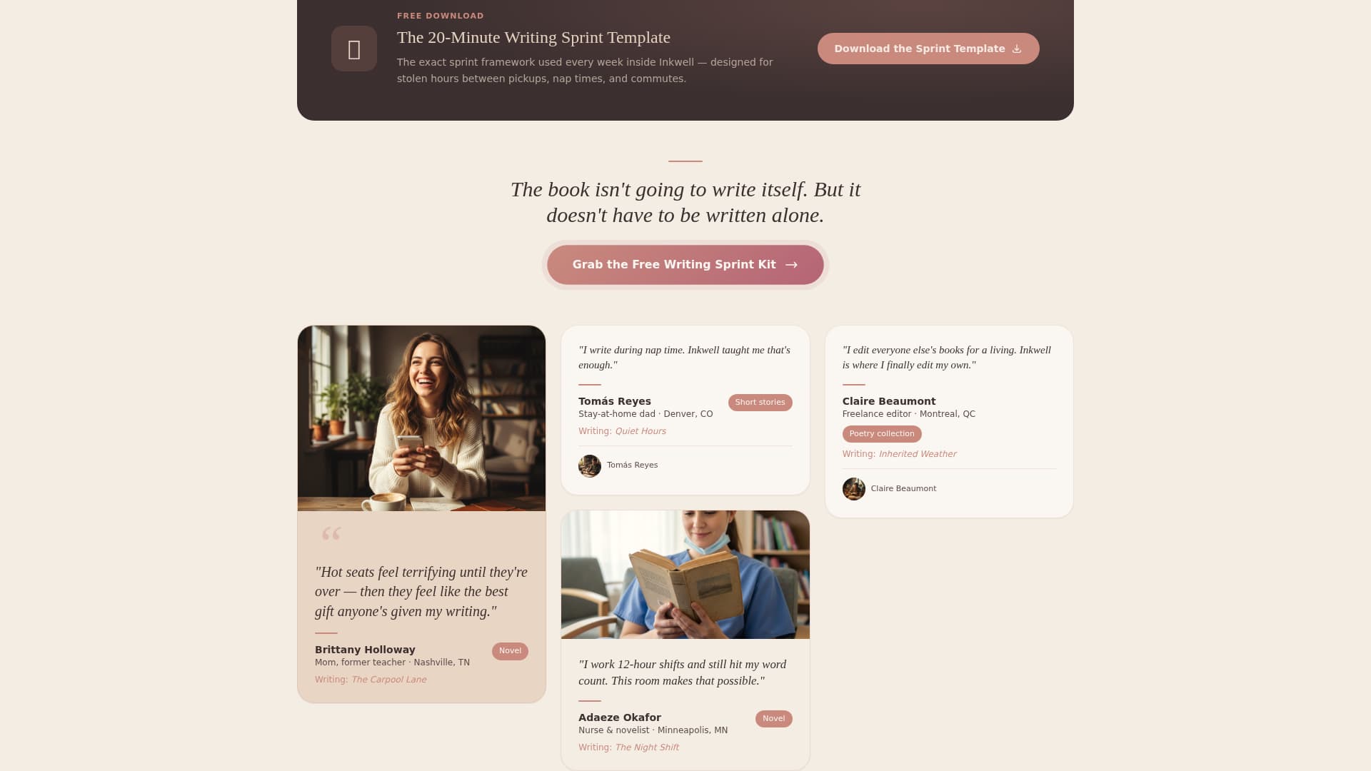 Writers & Authors Community Reviews Website Template