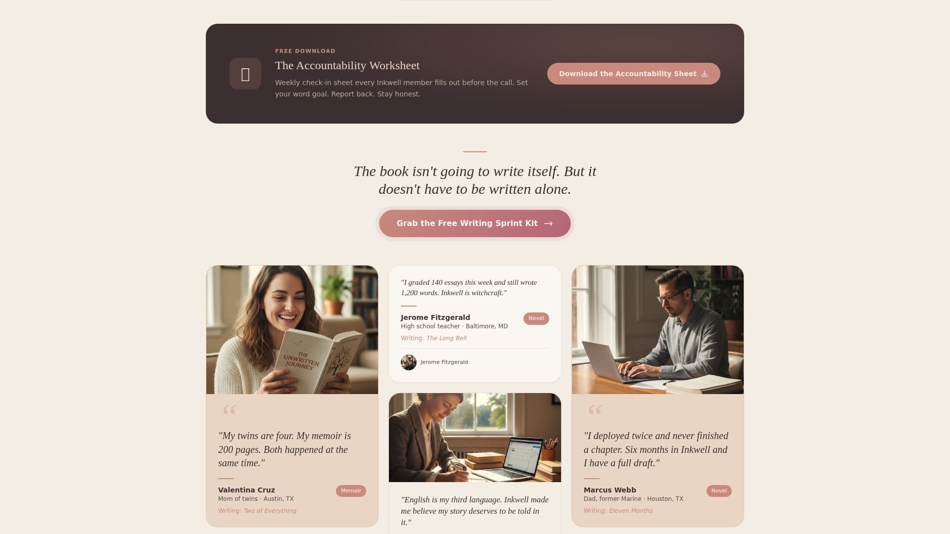 Writers & Authors Community Reviews Website Template