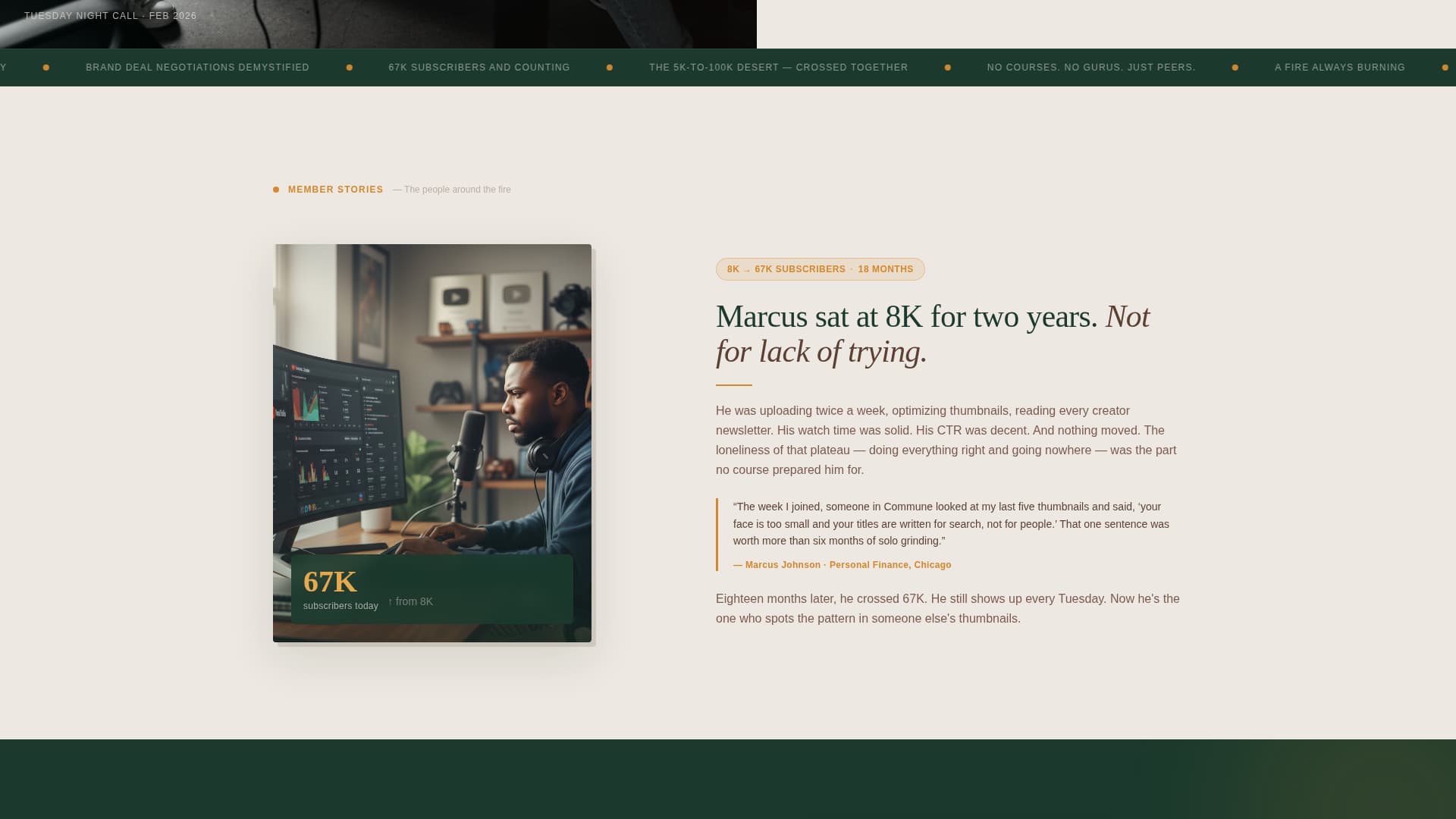 YouTubers Community Specialist Professional Website Template