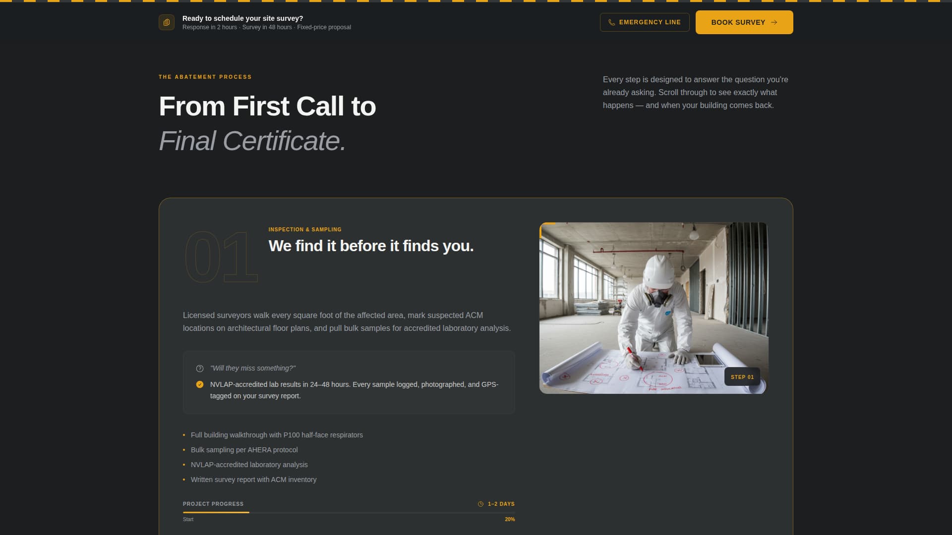 Restoration & Preservation Booking Website Template