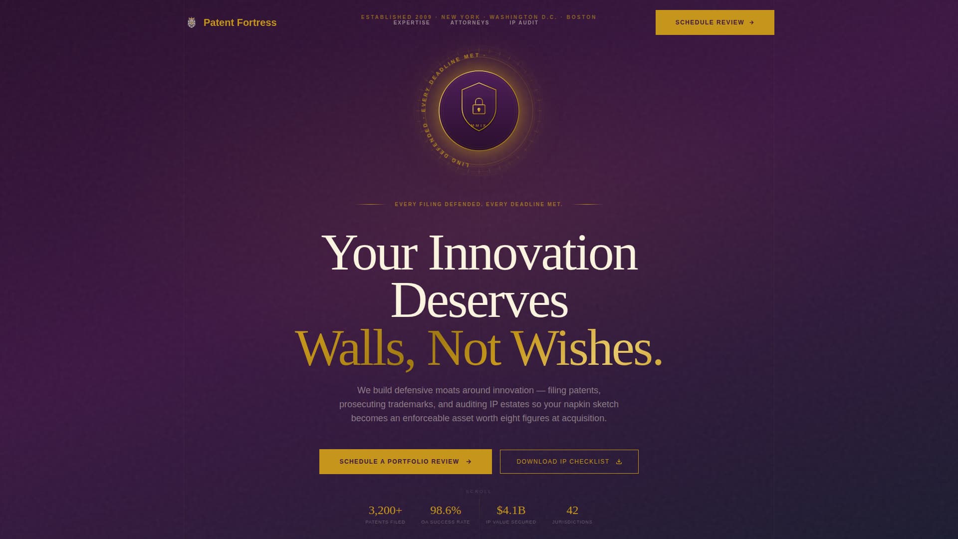 Intellectual Property Booking Website Template