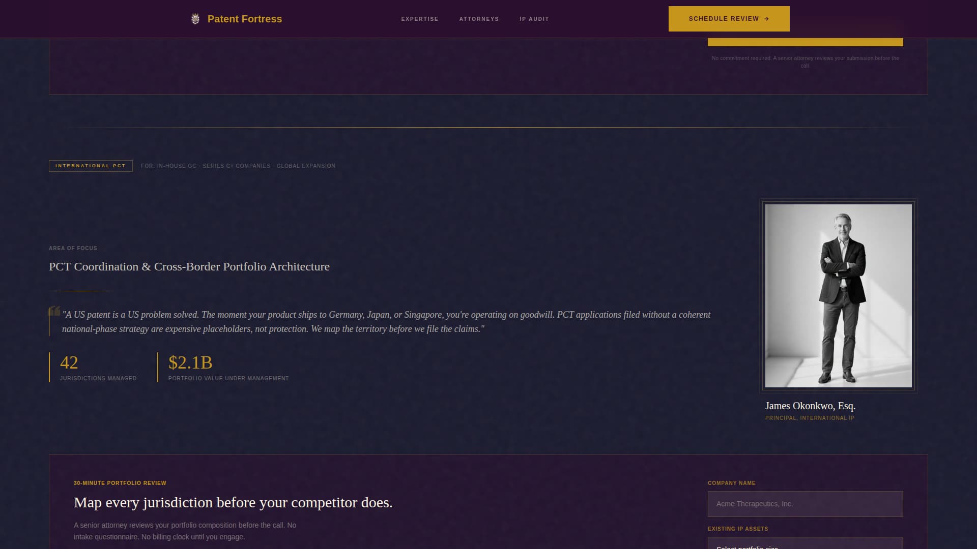 Intellectual Property Booking Website Template