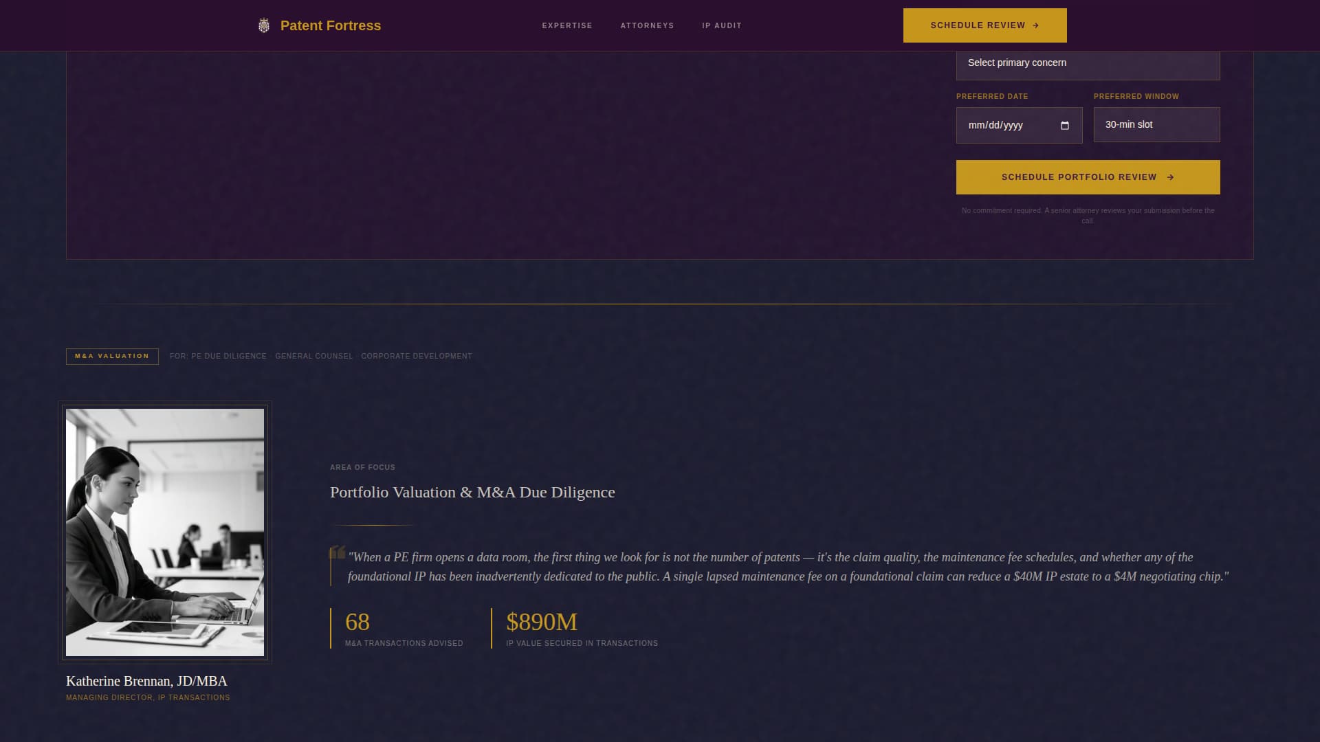 Intellectual Property Booking Website Template