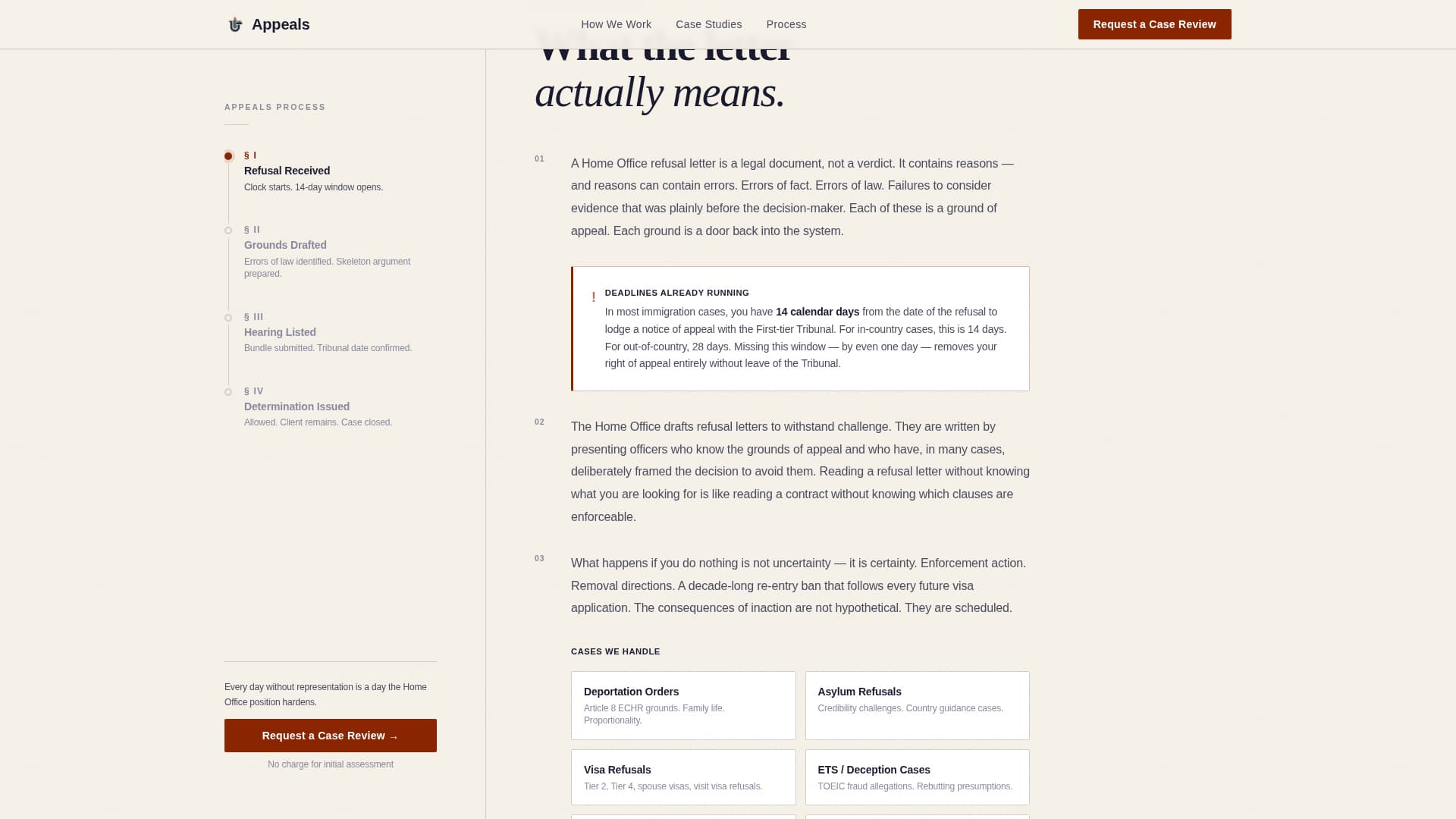 Immigration Law Specialist Booking Website Template