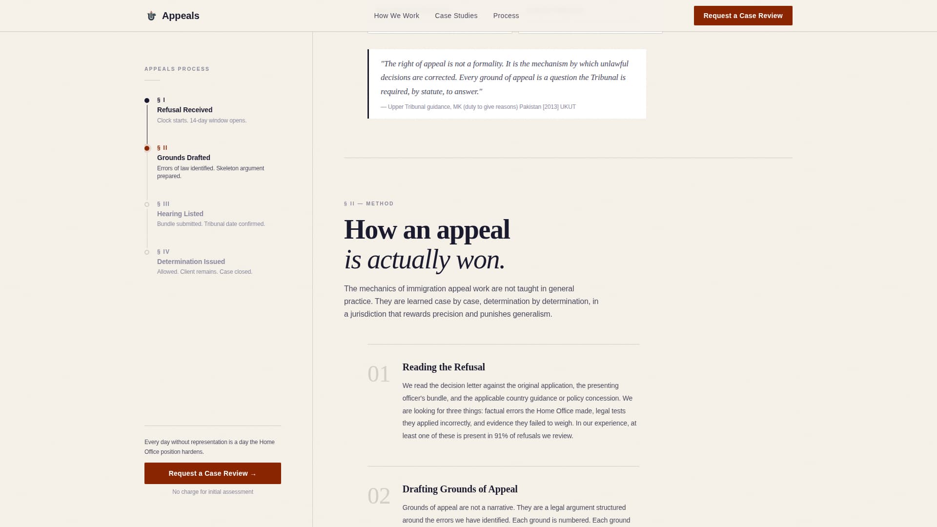 Immigration Law Specialist Booking Website Template