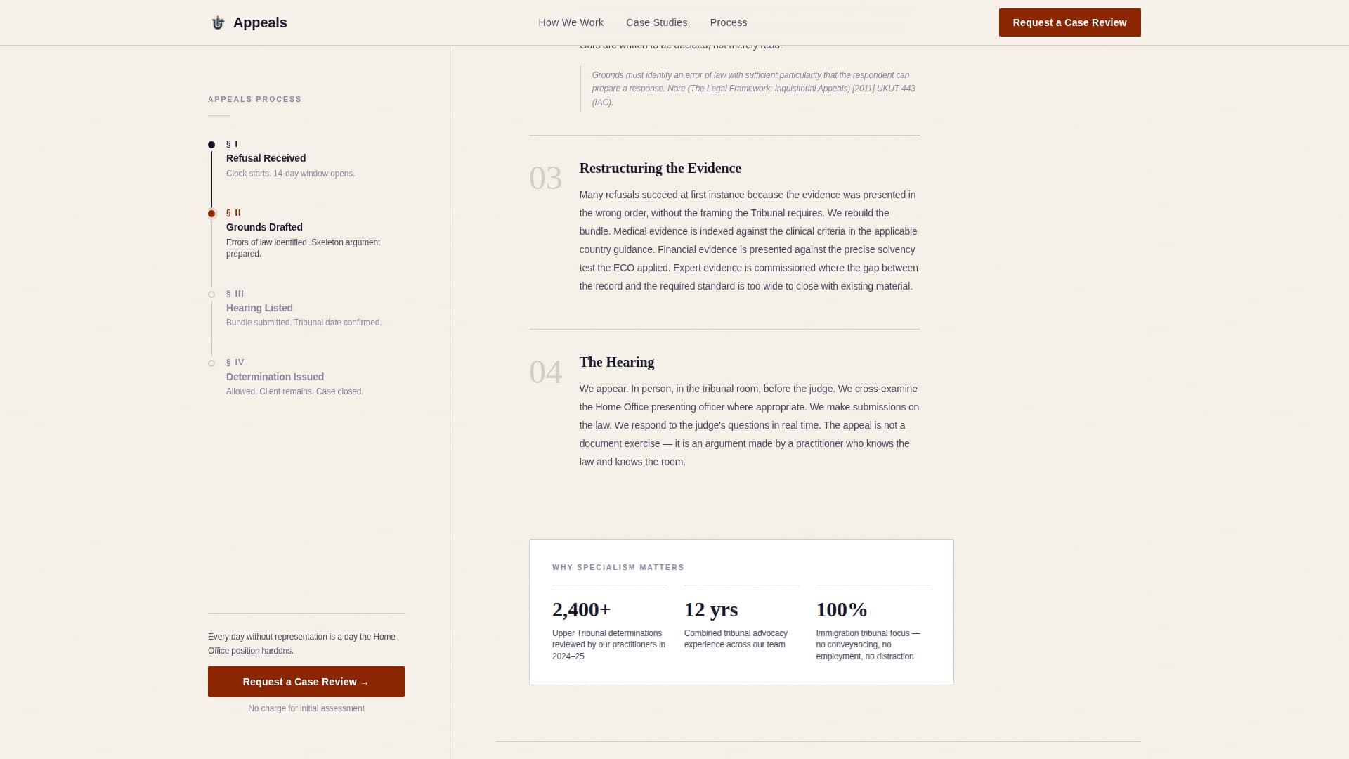 Immigration Law Specialist Booking Website Template