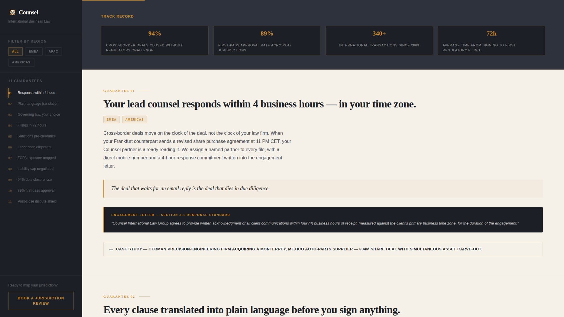 Corporate & Business Law Specialist Booking Website Template