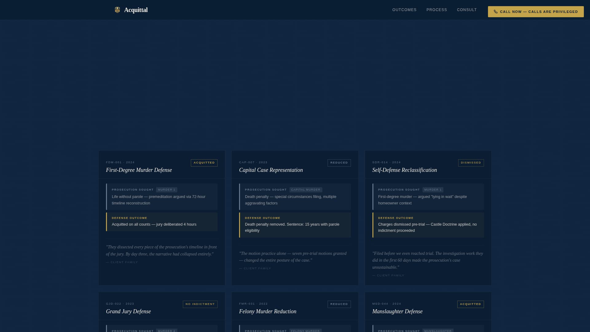 Criminal Defense Specialist Booking Website Template
