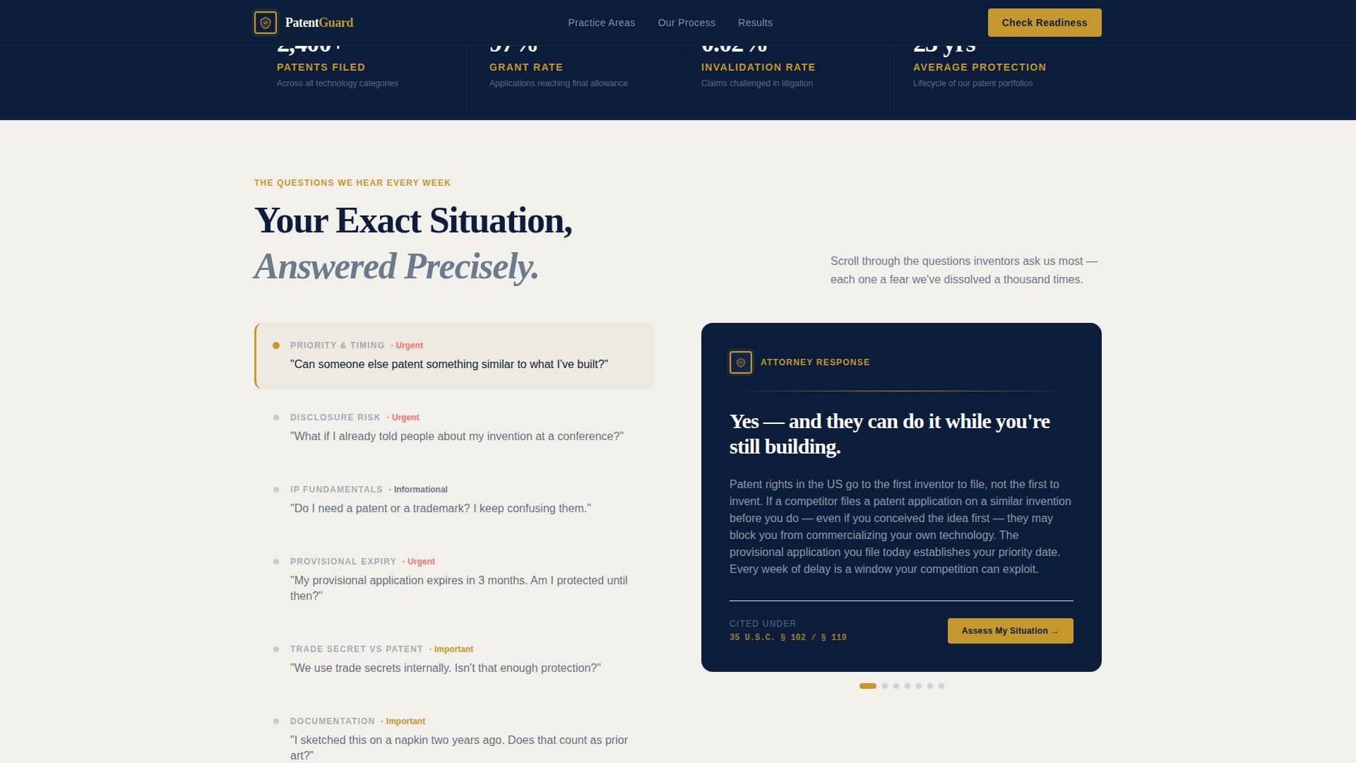 Intellectual Property FAQ Website Template
