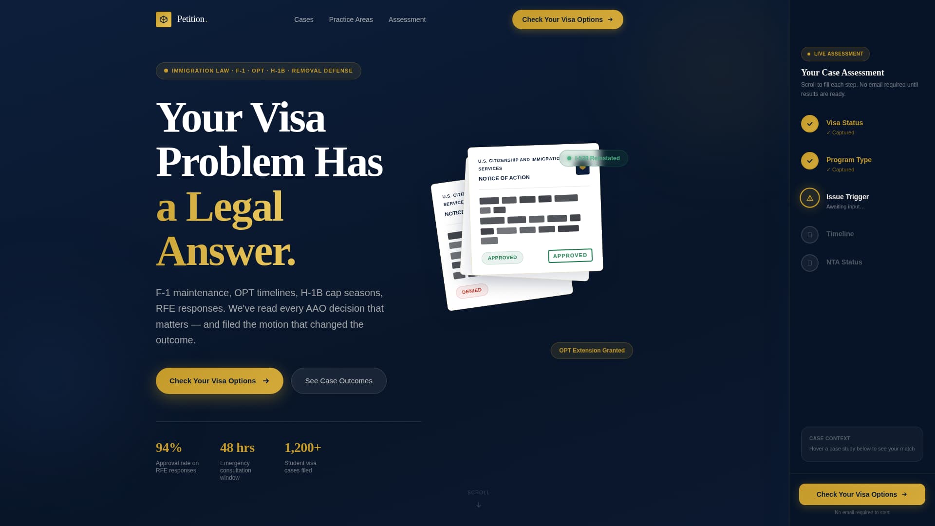 Visa — Authoritative Immigration Law Landing Page Template