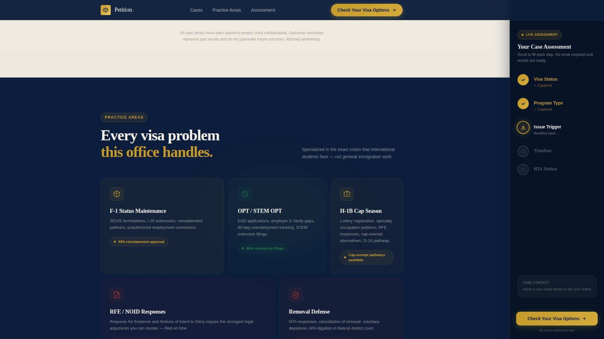 Visa — Authoritative Immigration Law Landing Page Template