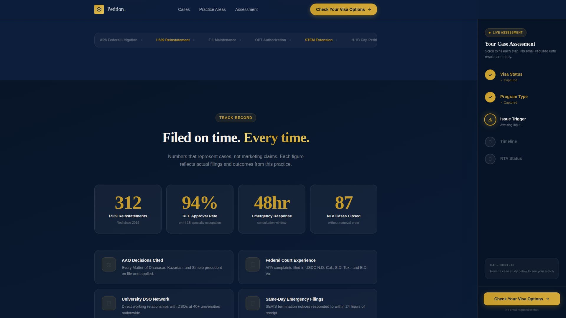 Visa — Authoritative Immigration Law Landing Page Template