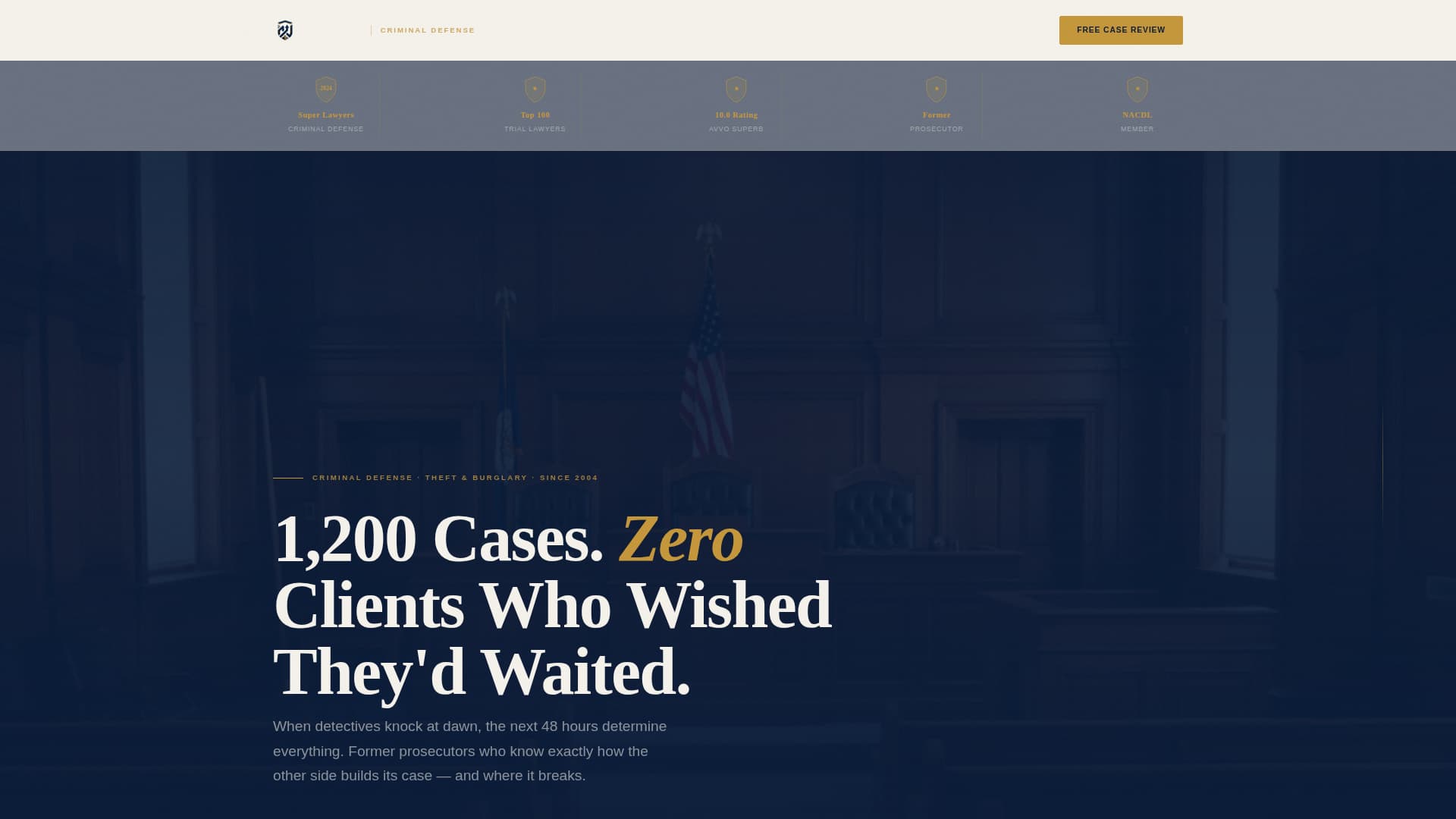 Criminal Defense Booking Website Template
