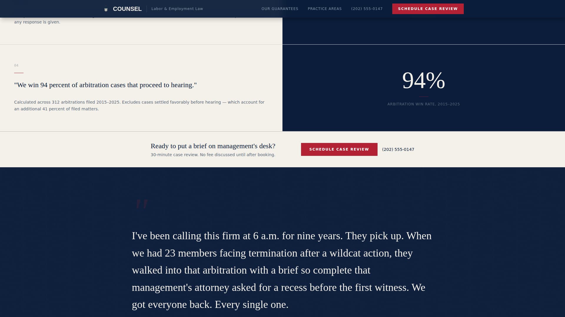 Employment & Labor Law Specialist Booking Website Template