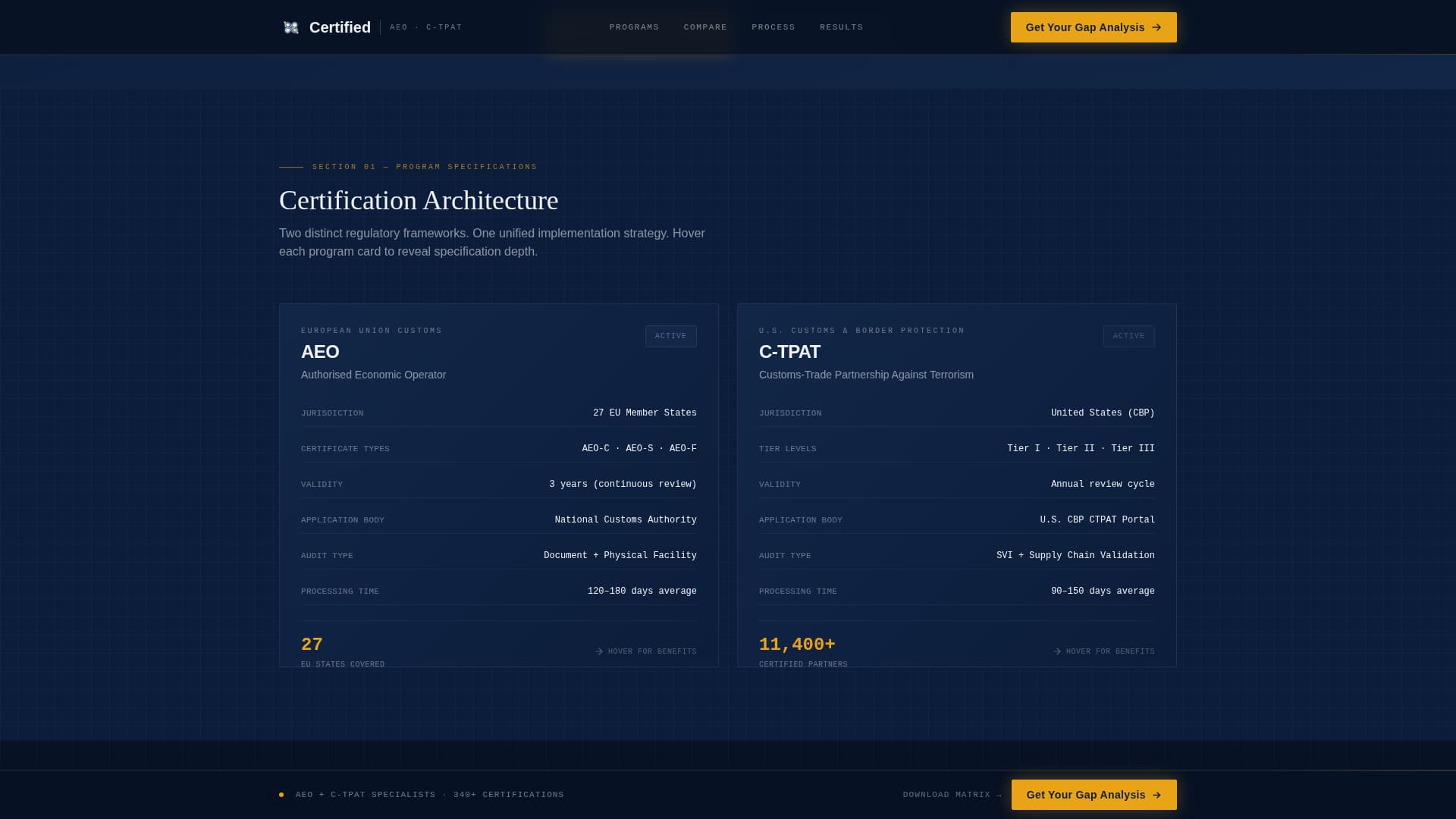 Customs & Trade Booking Website Template