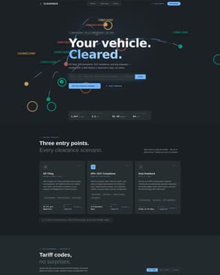 Clearance - Streamlined Customs Landing Page Template