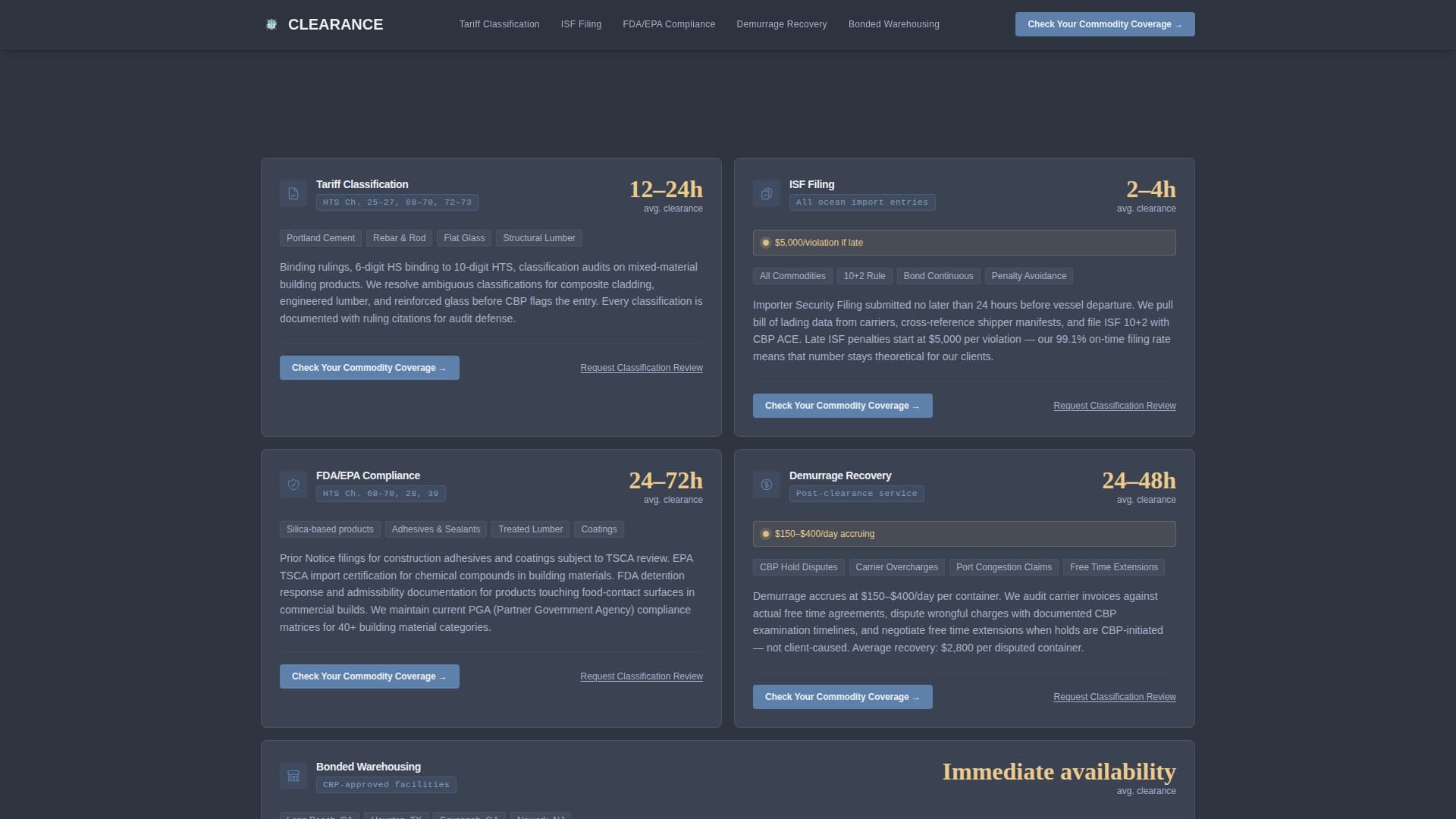 Clearance — Efficient Import-Export Landing Page Template
