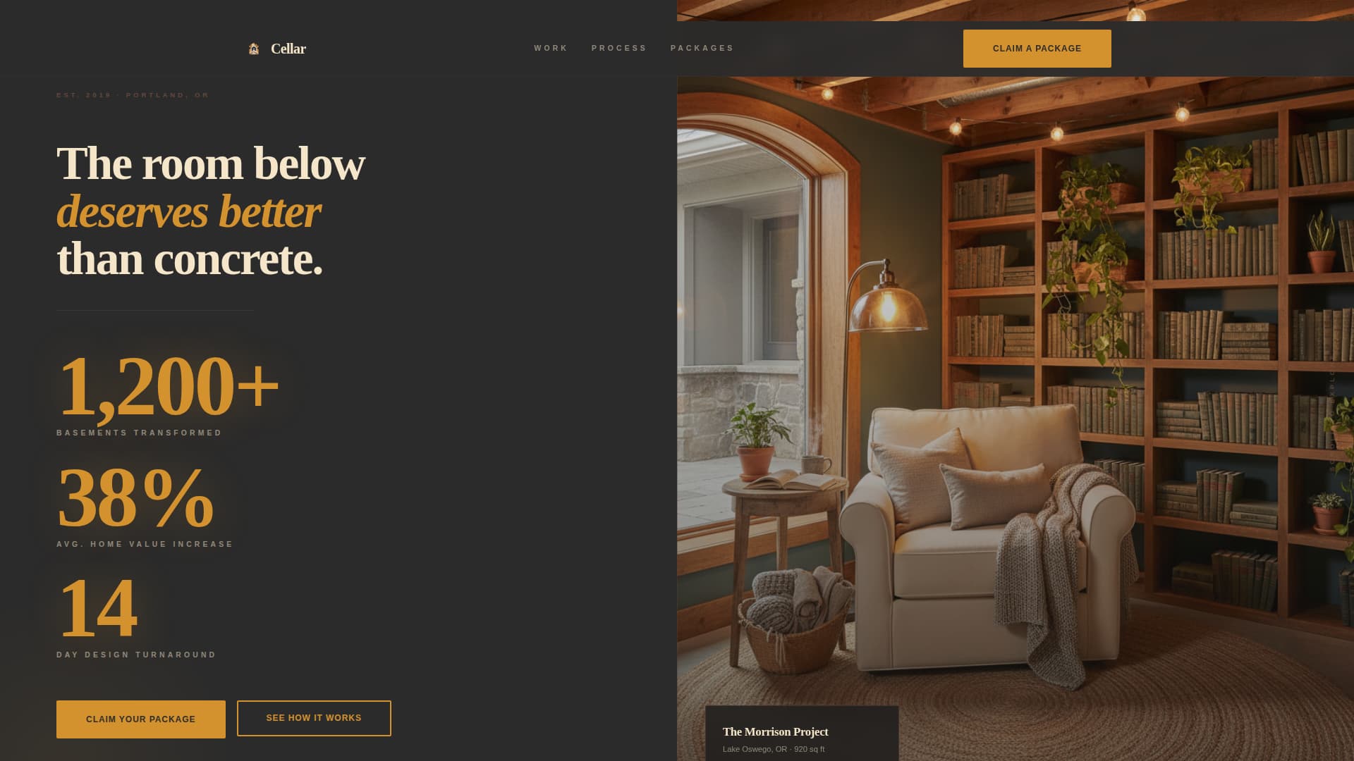 Basement Renovation Pricing Website Template
