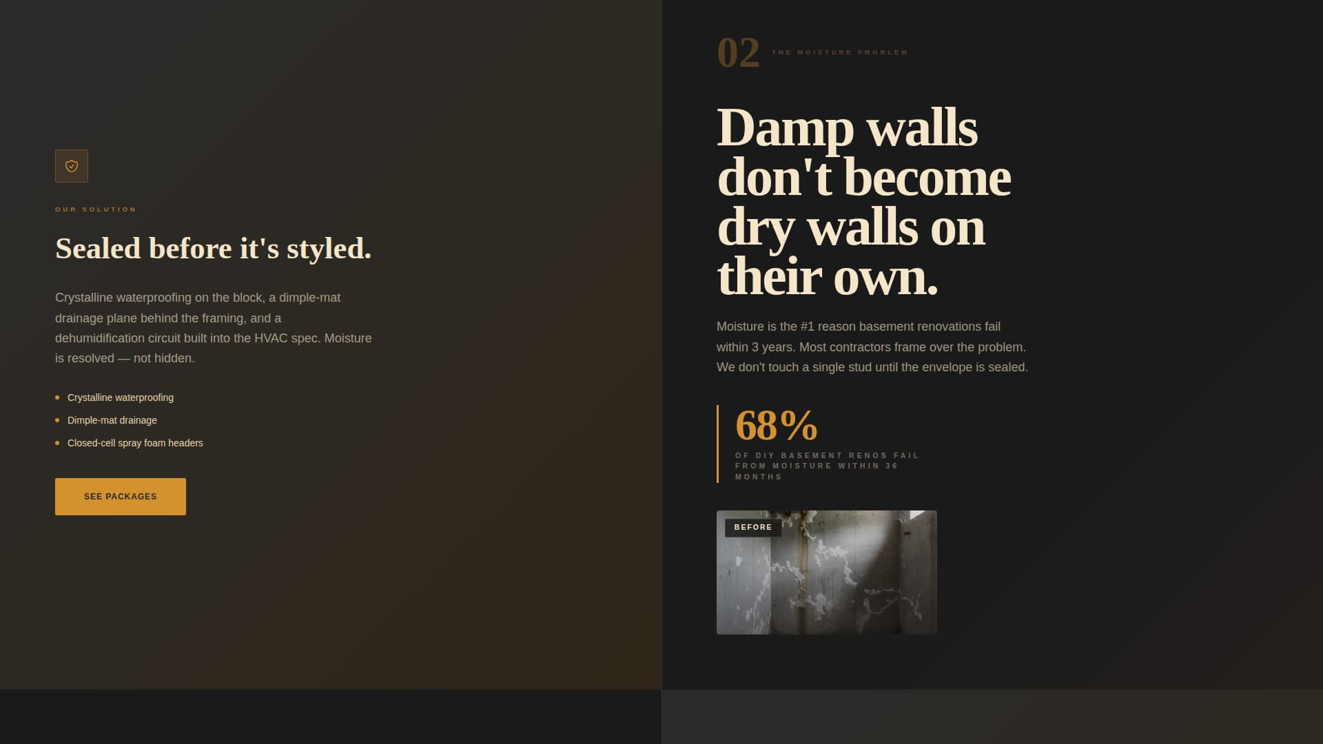 Basement Renovation Pricing Website Template
