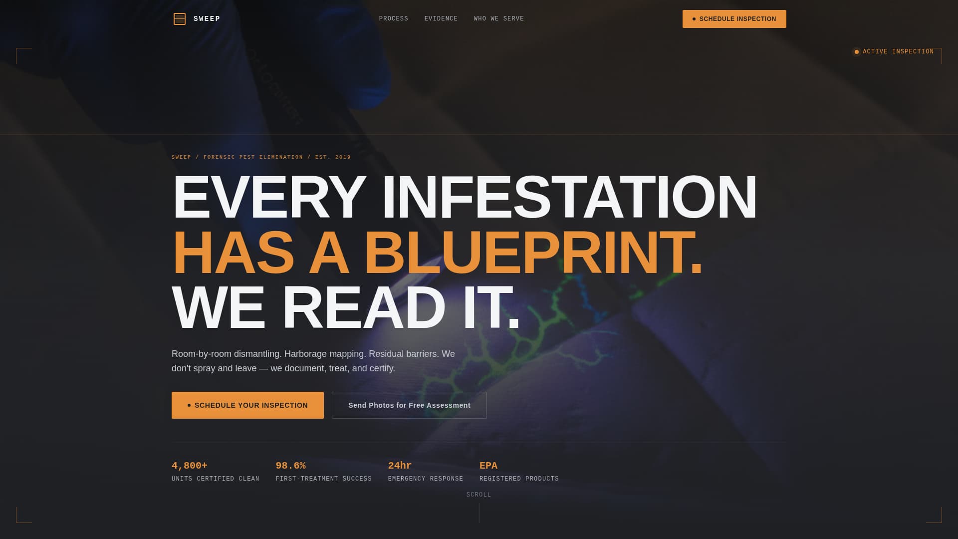 Bed Bug Exterminator Website Template with Inspection Booking