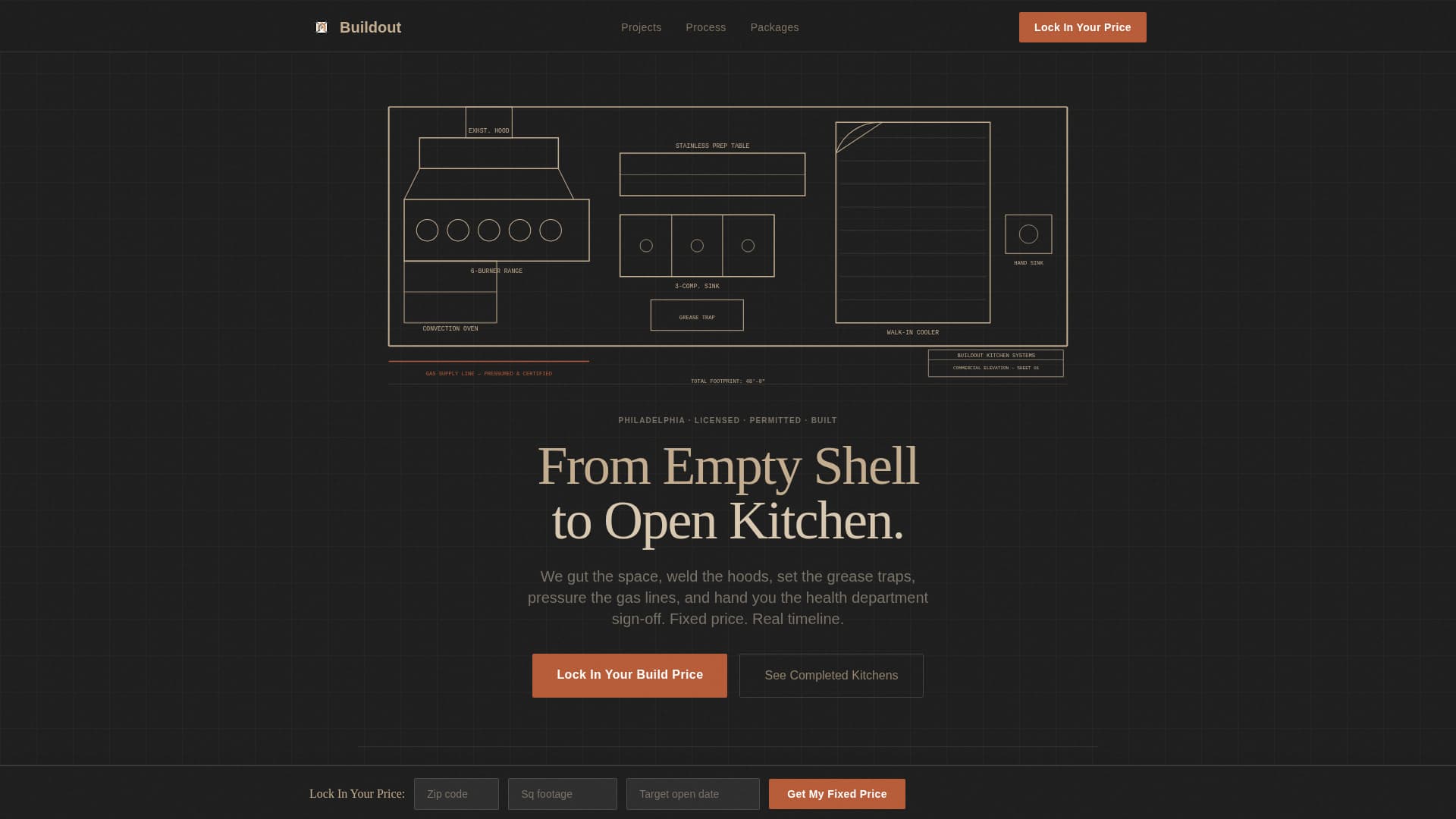 Specialty Construction Pricing & Packages Website Template