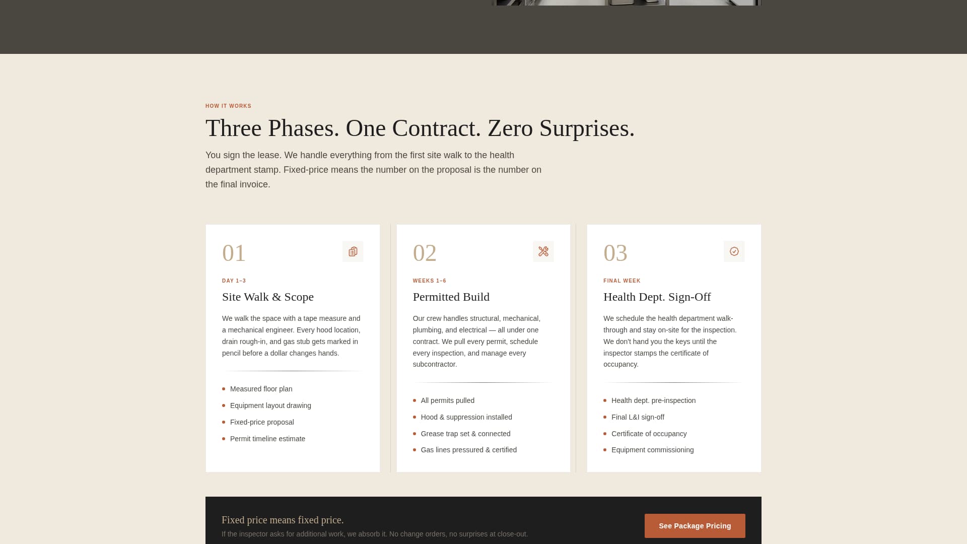 Specialty Construction Pricing & Packages Website Template