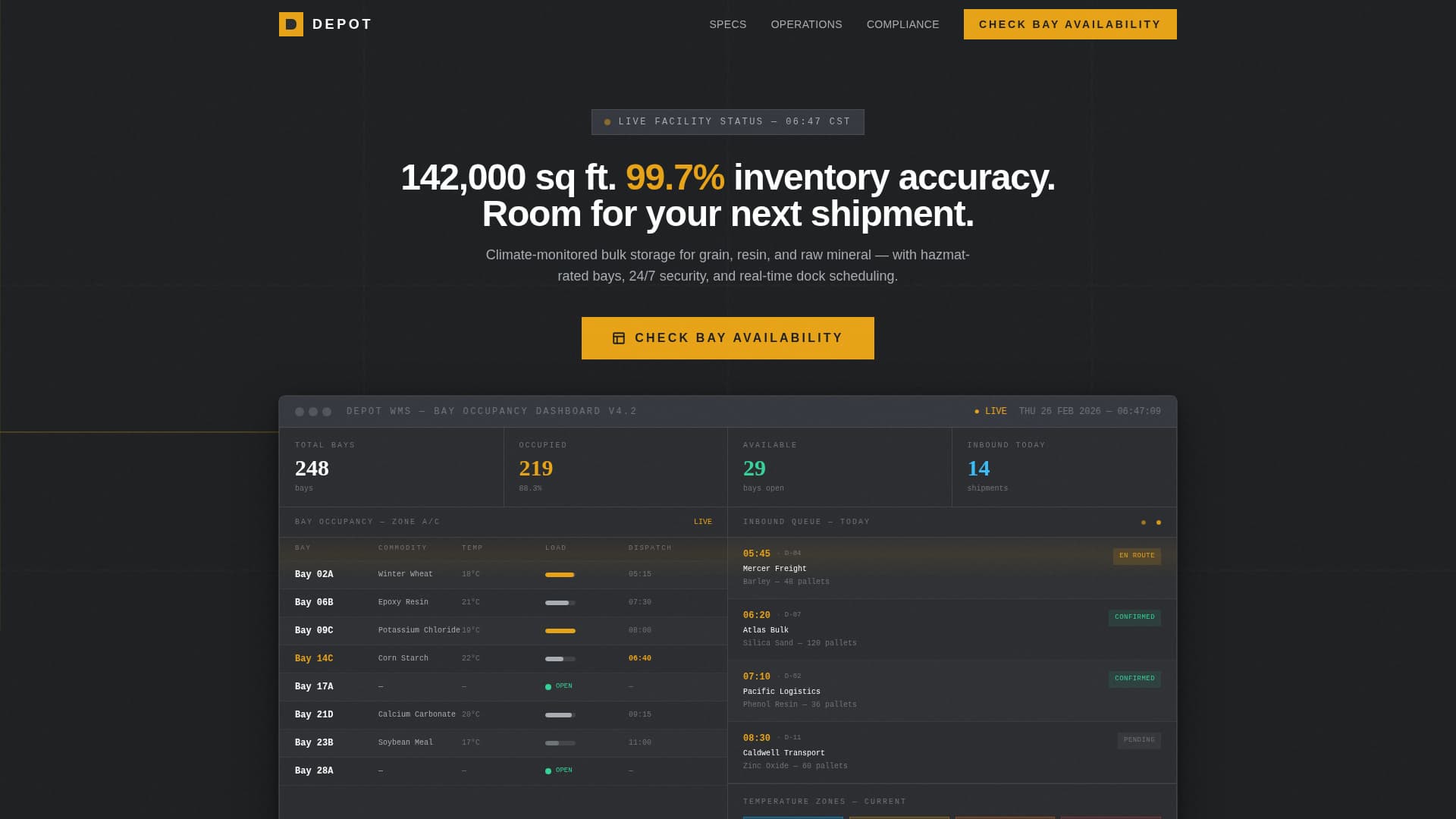 Depot - Industrial Storage Landing Page Template