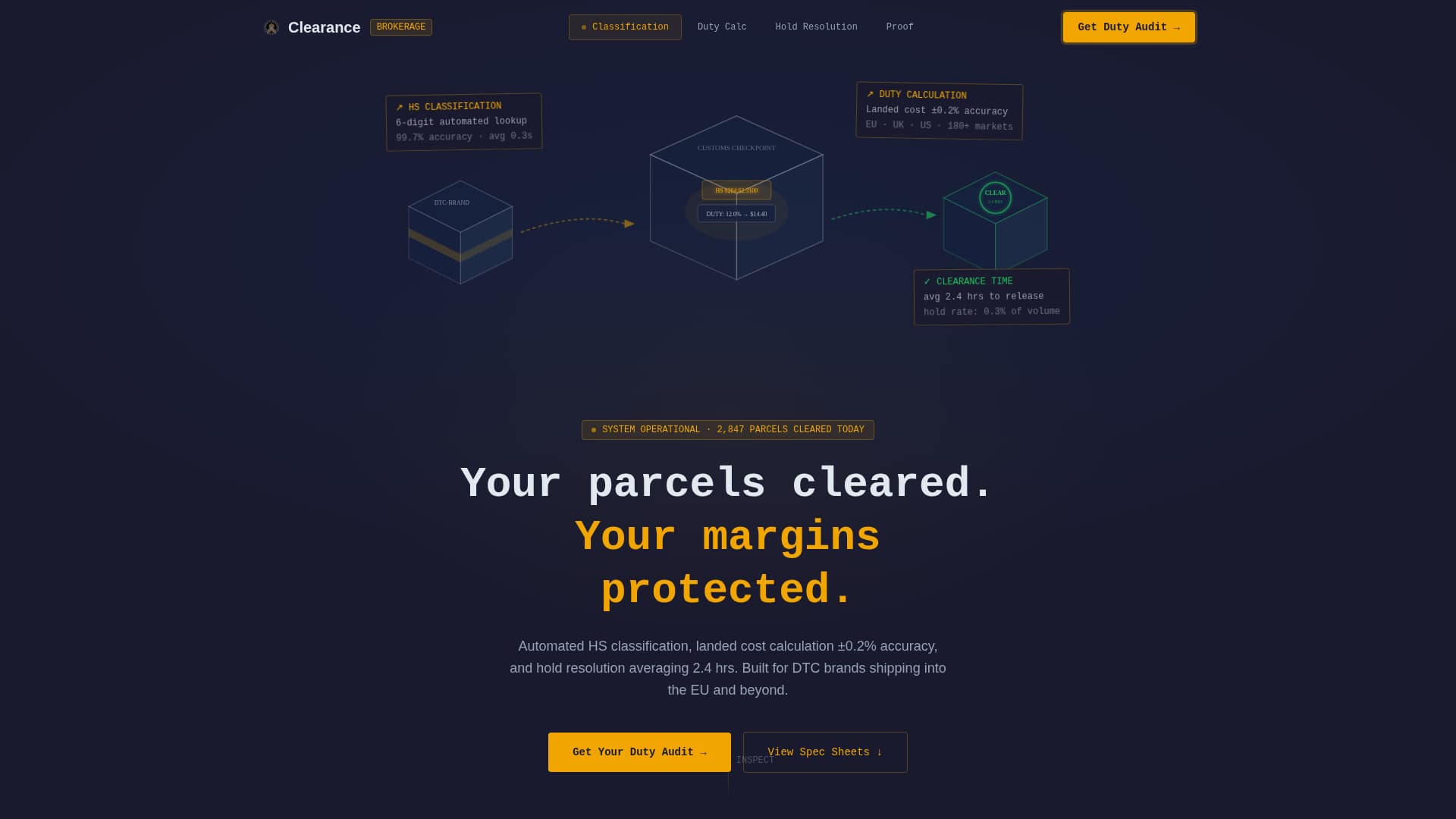 Clearance — Expert Customs Brokerage Landing Page Template